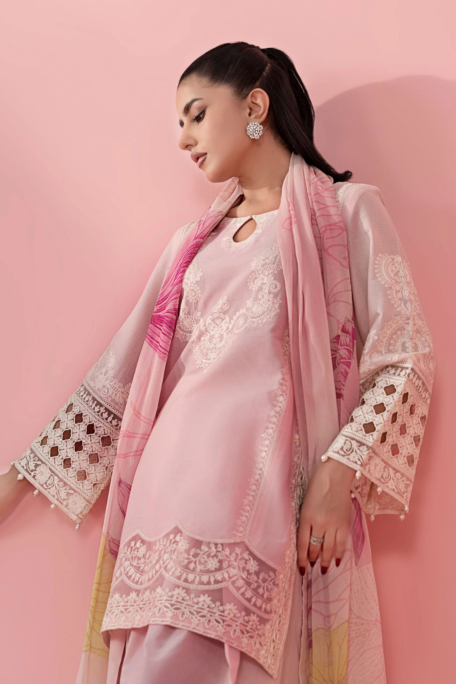 3 Piece Embroidered Dobby Suit - Image 2