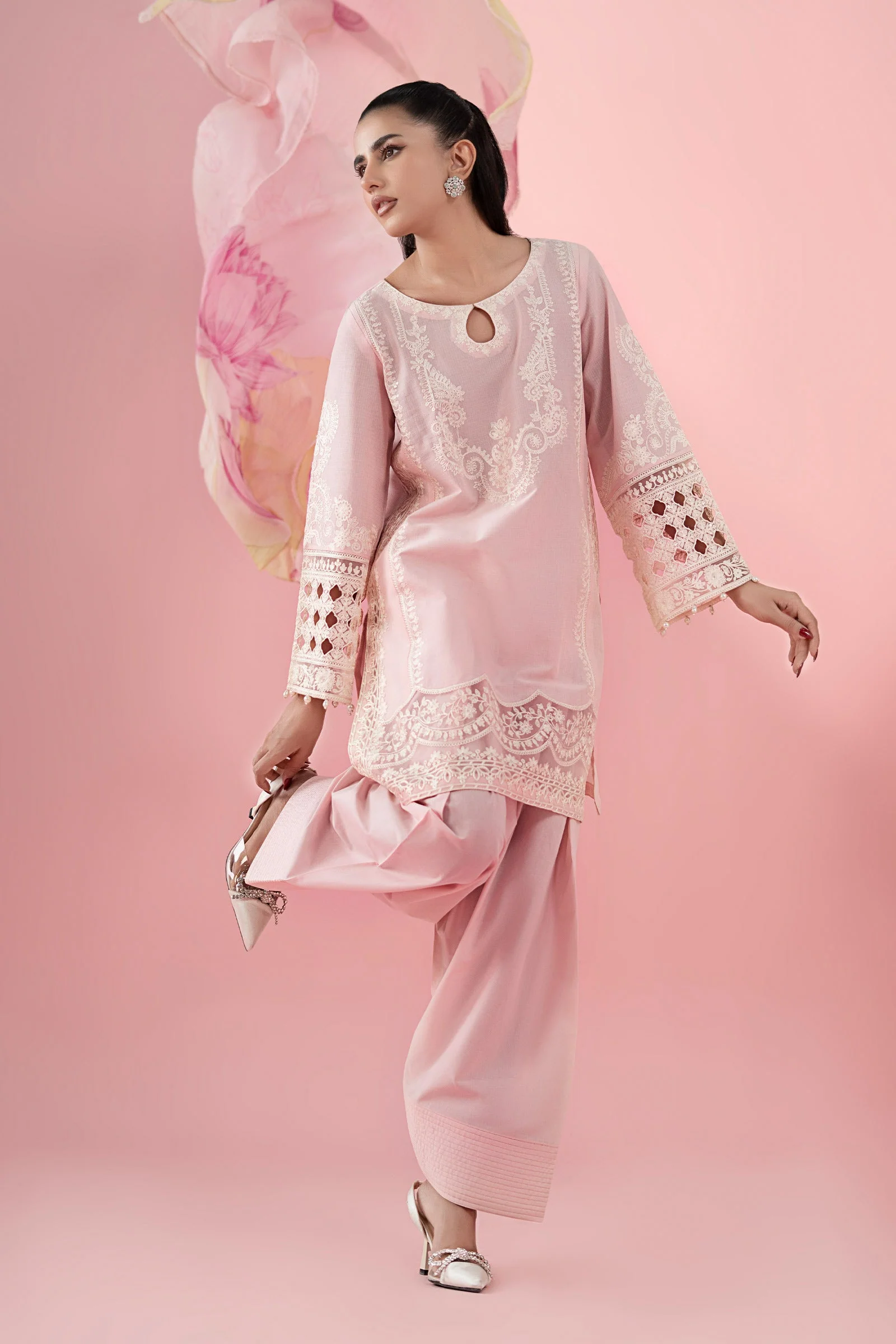 3 Piece Embroidered Dobby Suit - Image 6