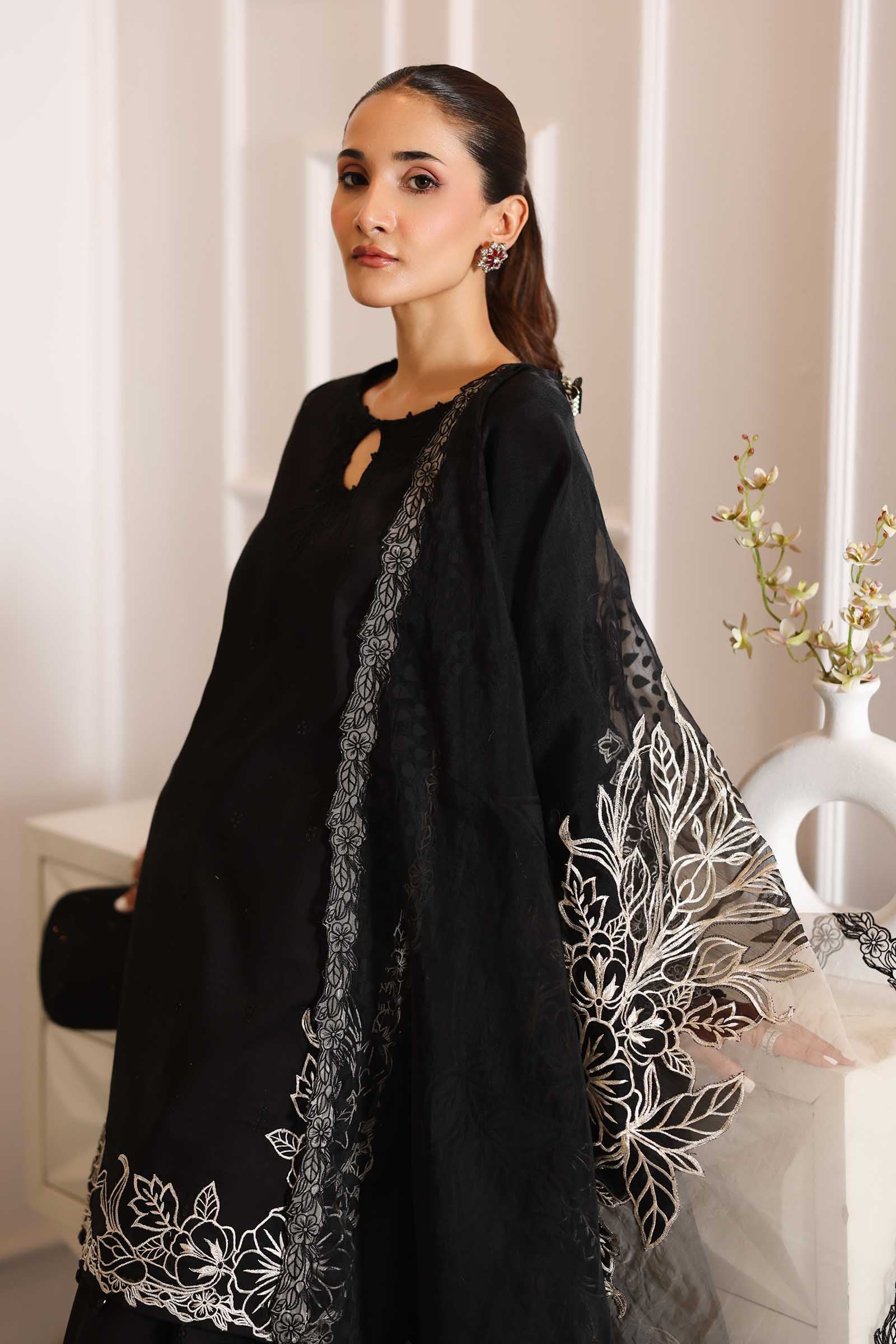 3 Piece Embroidered Dobby Suit - Image 2