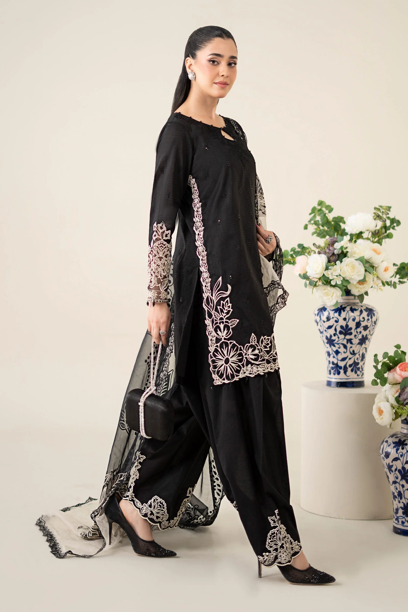 3 Piece Embroidered Dobby Suit - Image 7