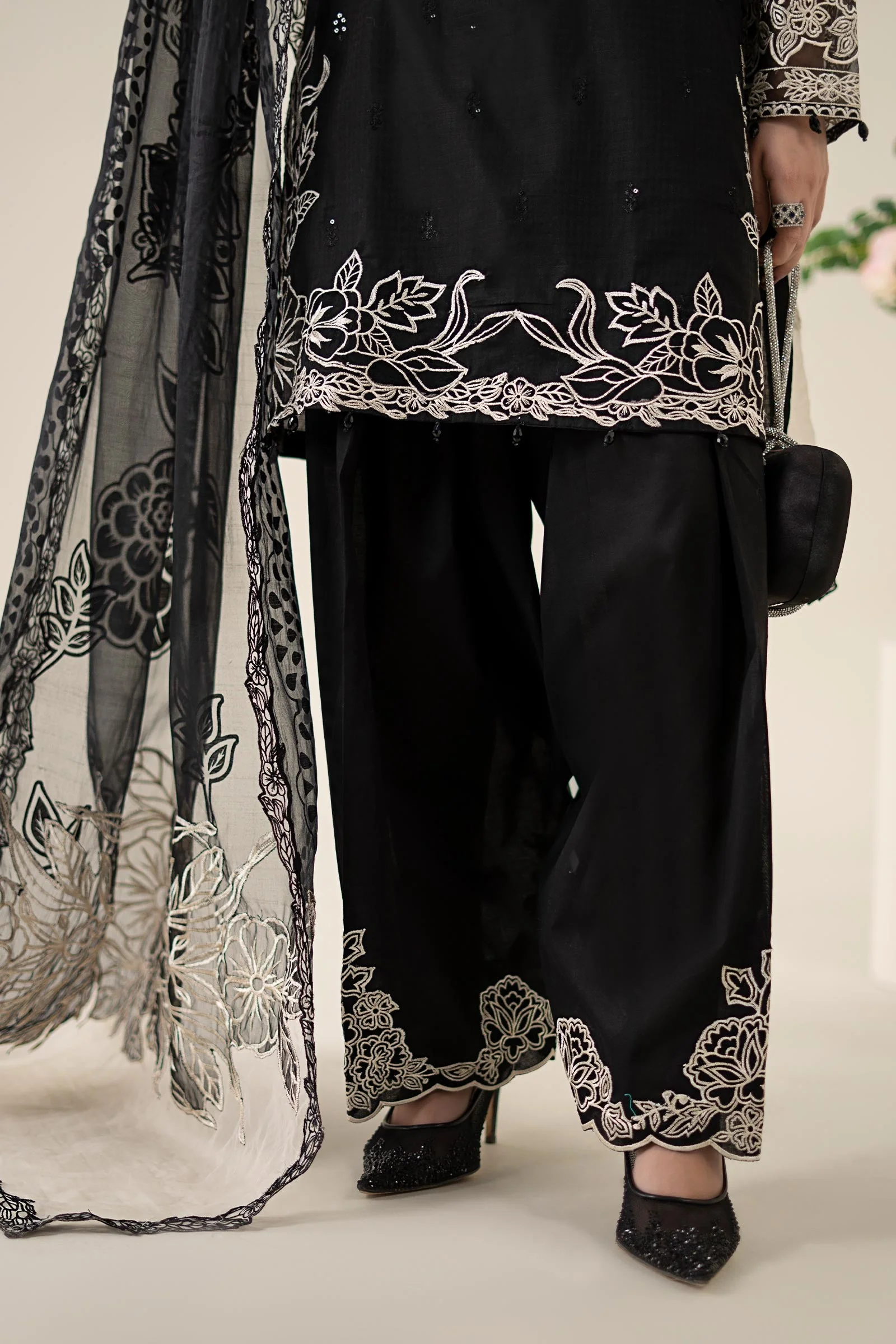 3 Piece Embroidered Dobby Suit - Image 9