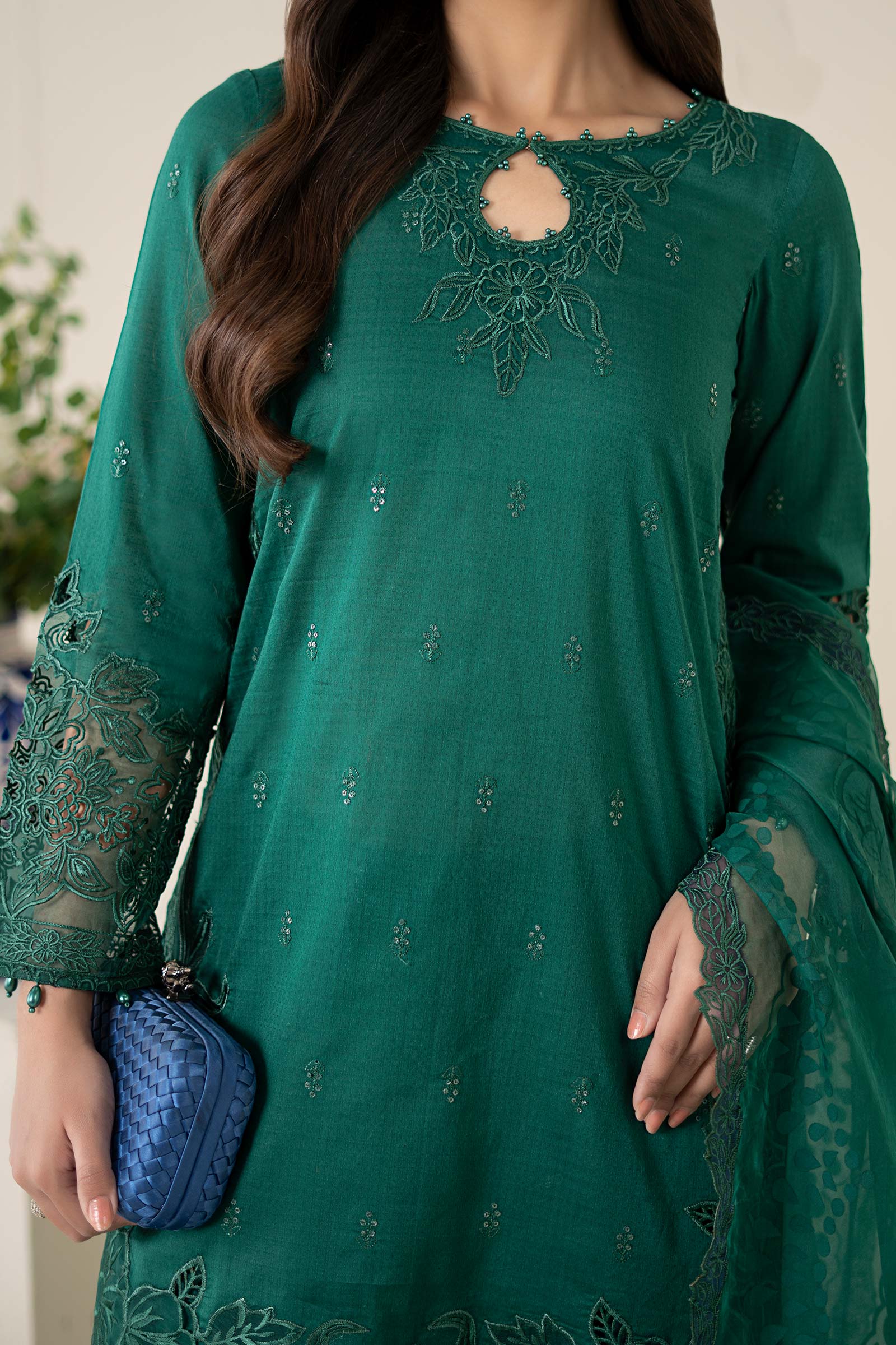 3 Piece Embroidered Dobby Suit - Image 3