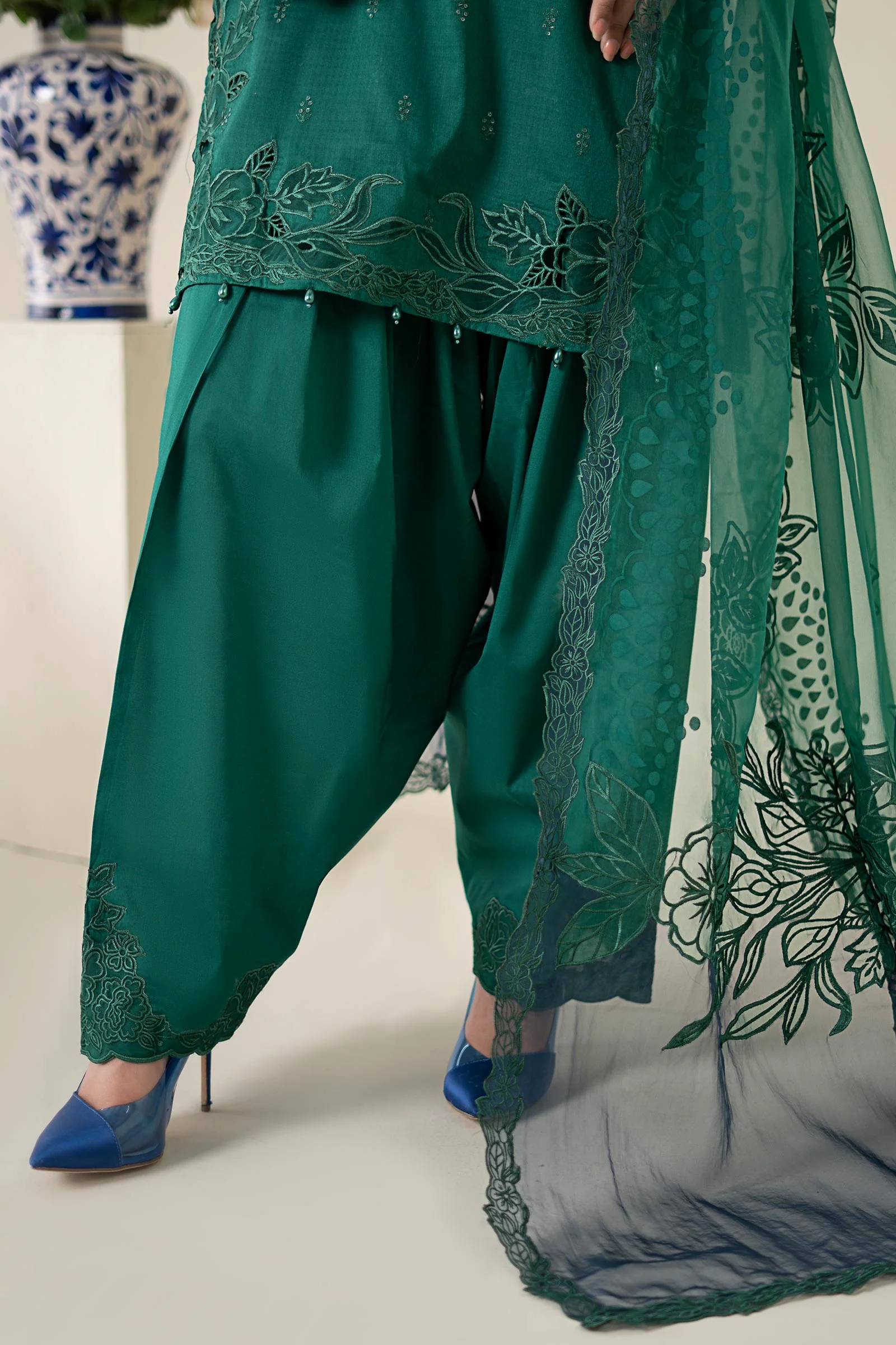 3 Piece Embroidered Dobby Suit - Image 5