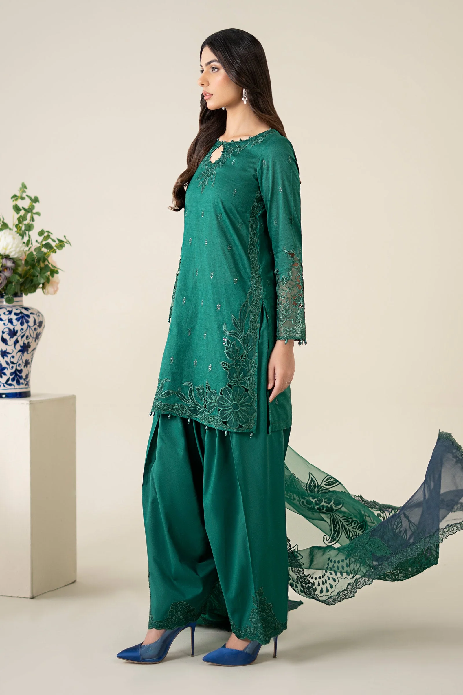 3 Piece Embroidered Dobby Suit - Image 7