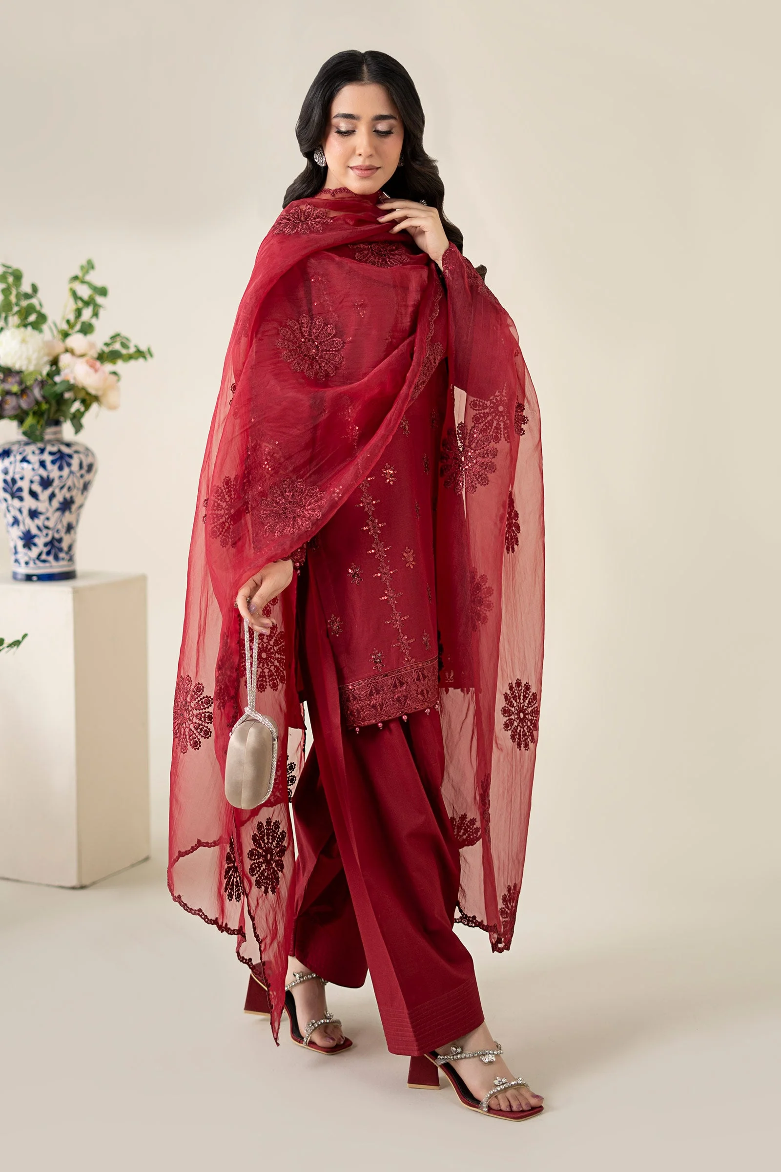 3 Piece Embroidered Dobby Suit - Image 3