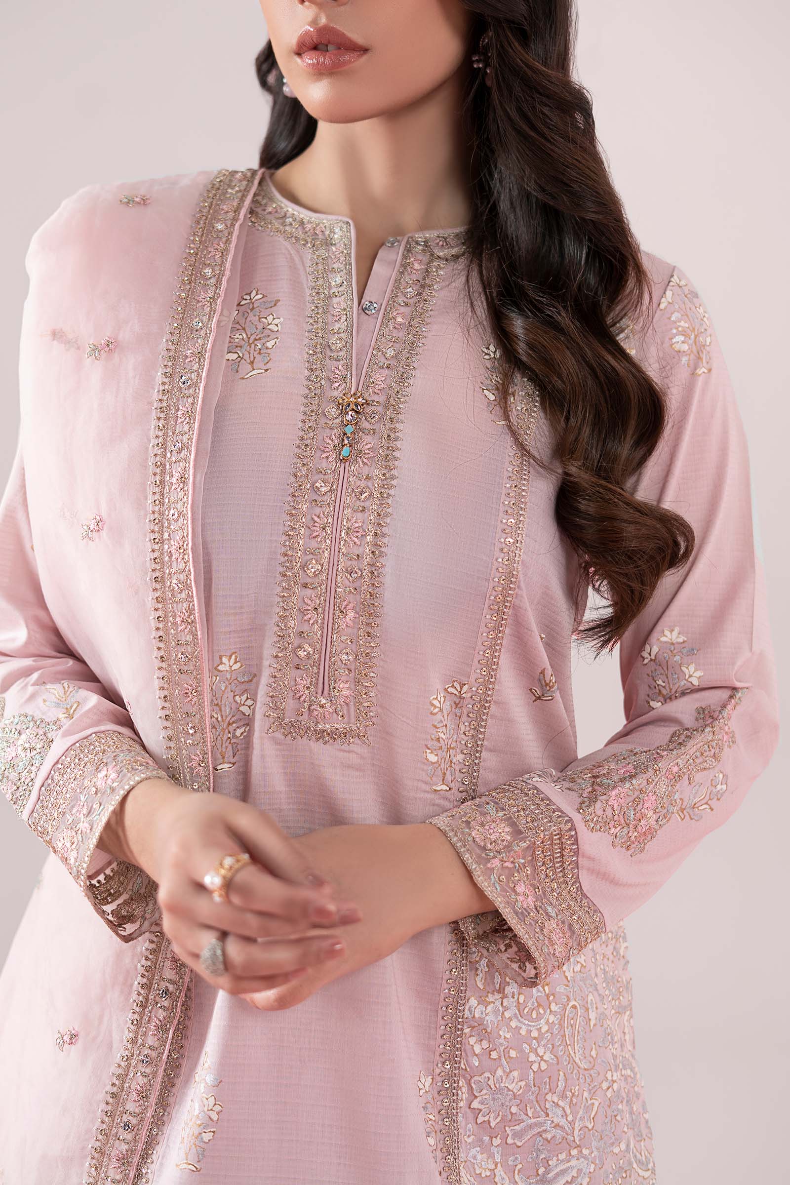 3 Piece Embroidered Dobby Suit - Image 4