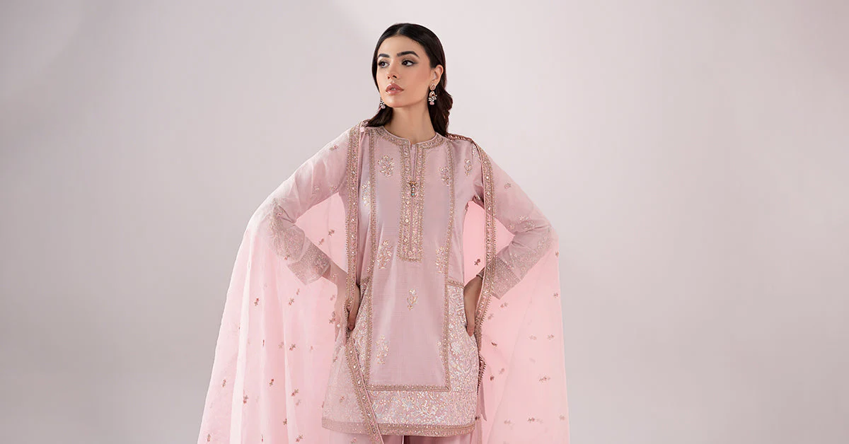 3 Piece Embroidered Dobby Suit - Image 8