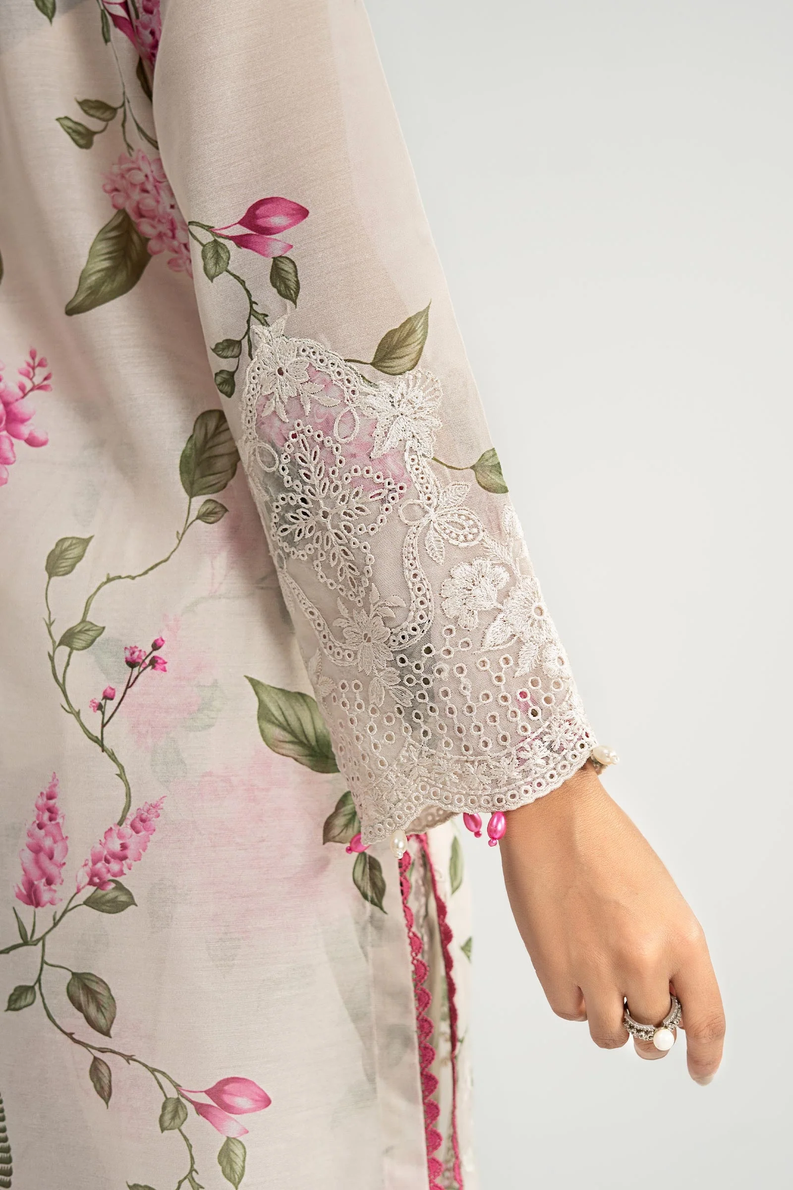 3 Piece Embroidered Paper Cotton Suit - Image 6
