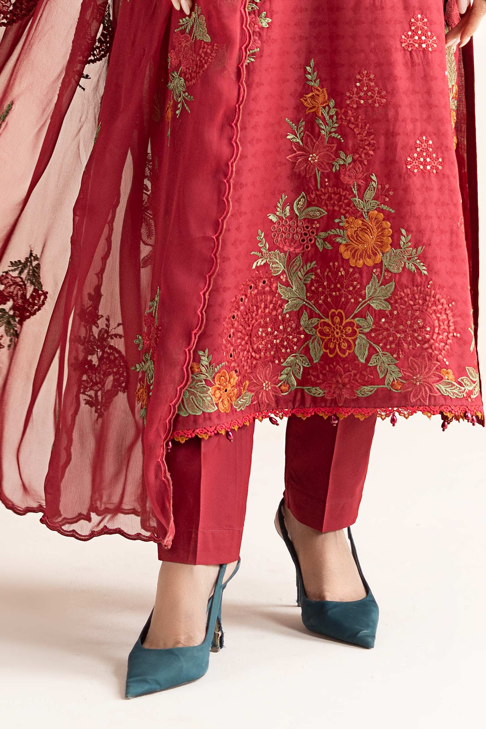 3 Piece Embroidered Dobby Jacquard Suit - Image 6