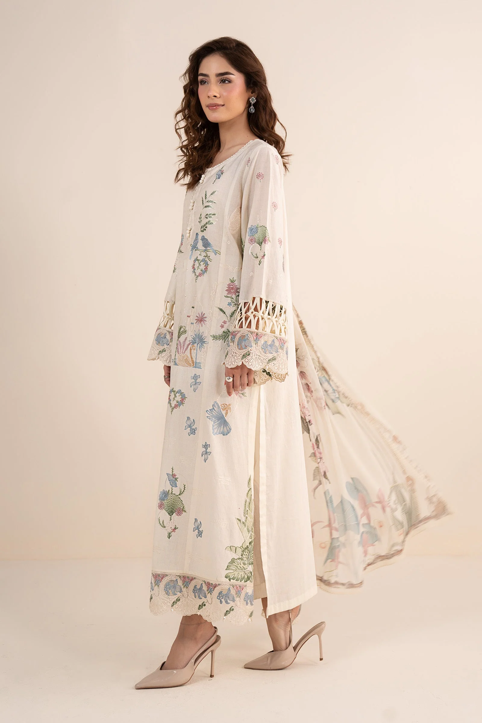 3 Piece Embroidered Dobby Lawn Suit - Image 7
