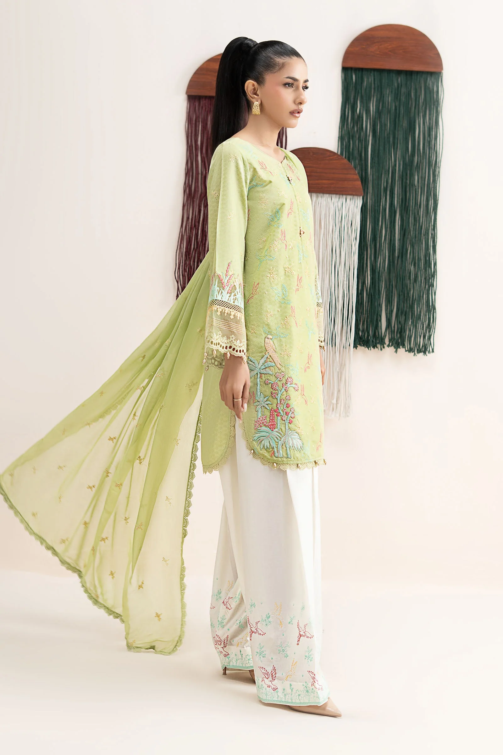 3 Piece Embroidered Dobby Lawn Suit - Image 6