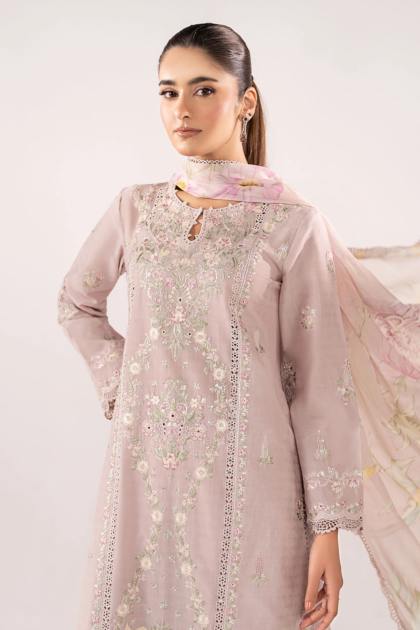 3 Piece Embroidered Dobby Jacquard Suit - Image 2
