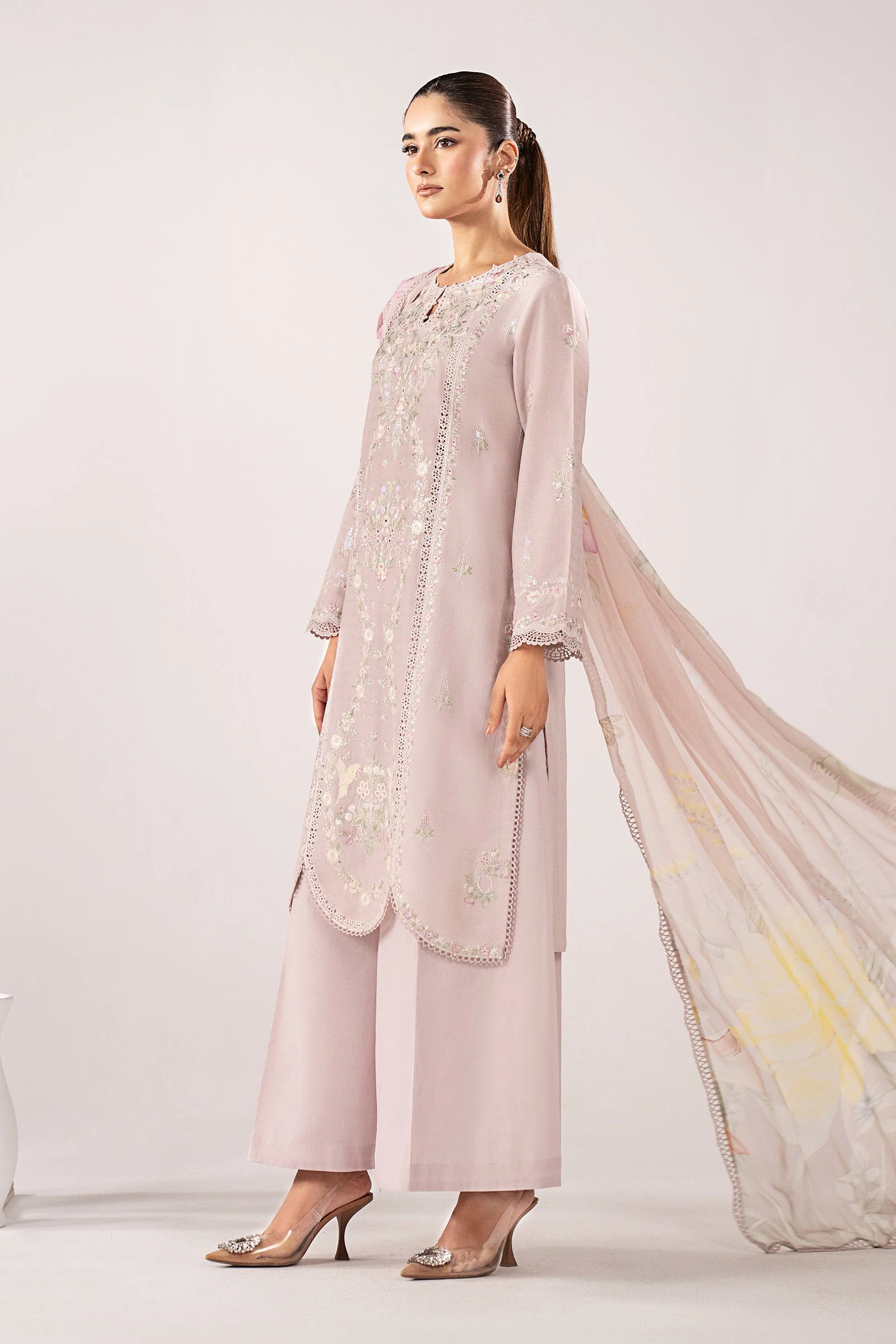 3 Piece Embroidered Dobby Jacquard Suit - Image 6