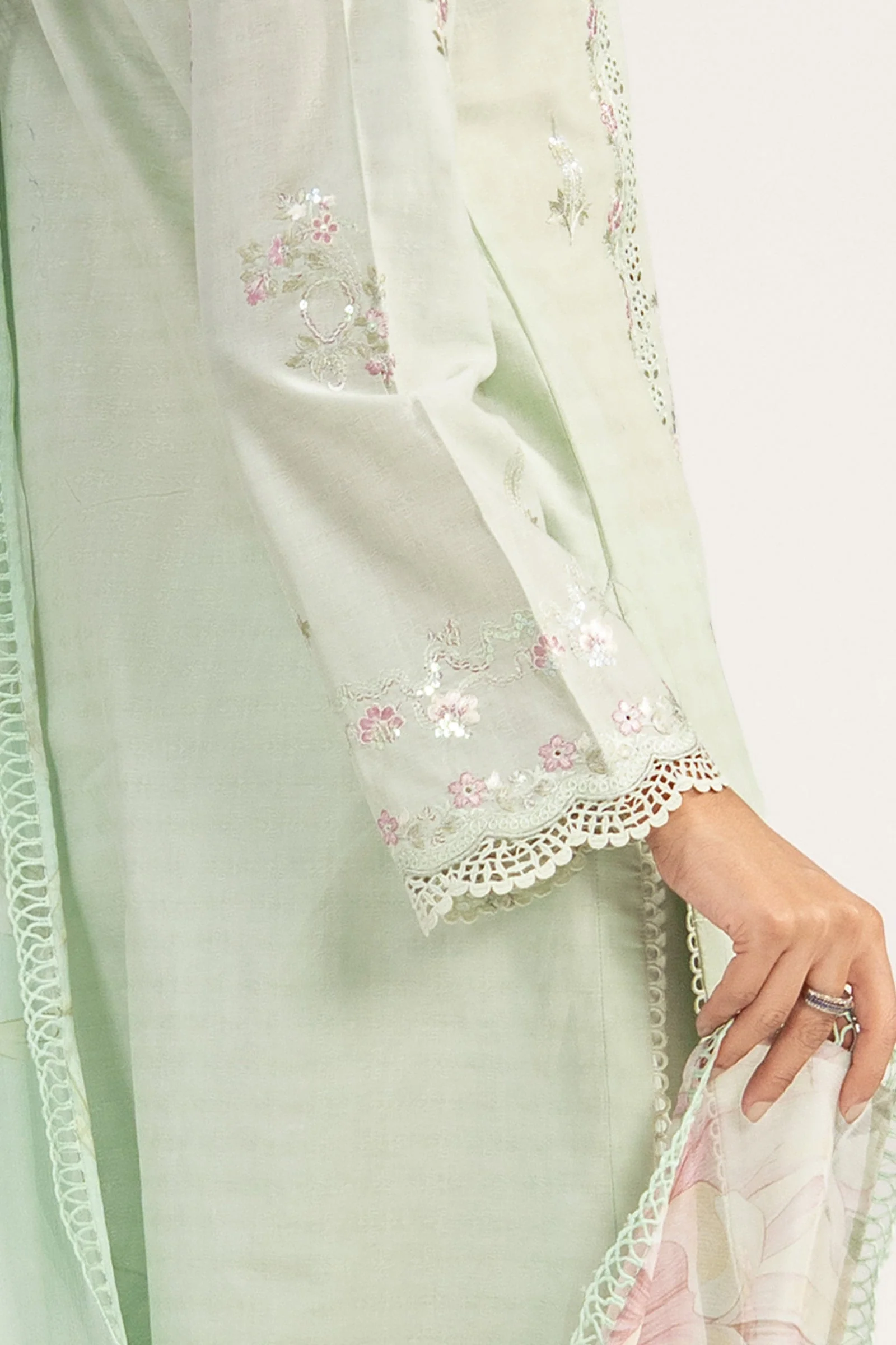 3 Piece Embroidered Dobby Jacquard Suit - Image 5