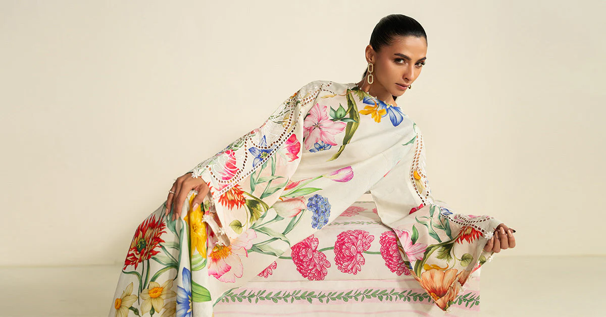 3 Piece Embroidered Raw Silk Suit - Image 15
