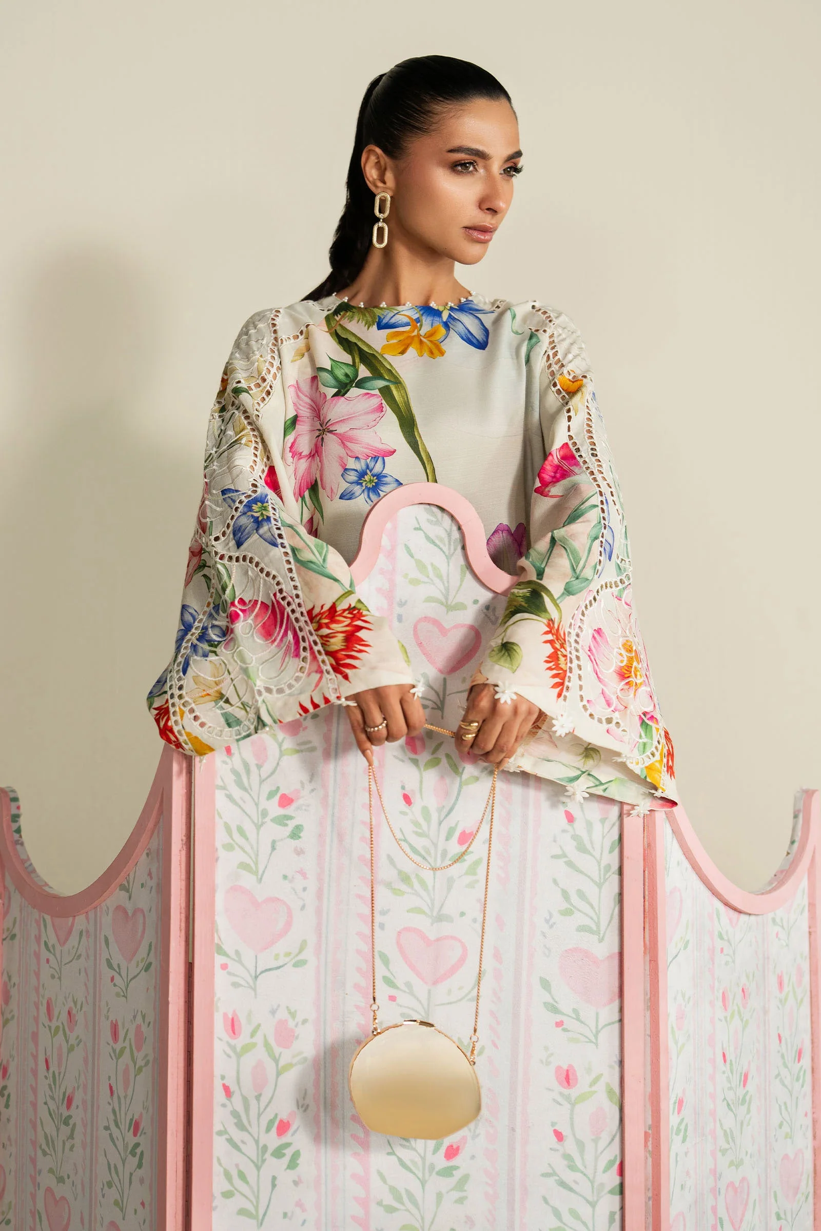 3 Piece Embroidered Raw Silk Suit - Image 5