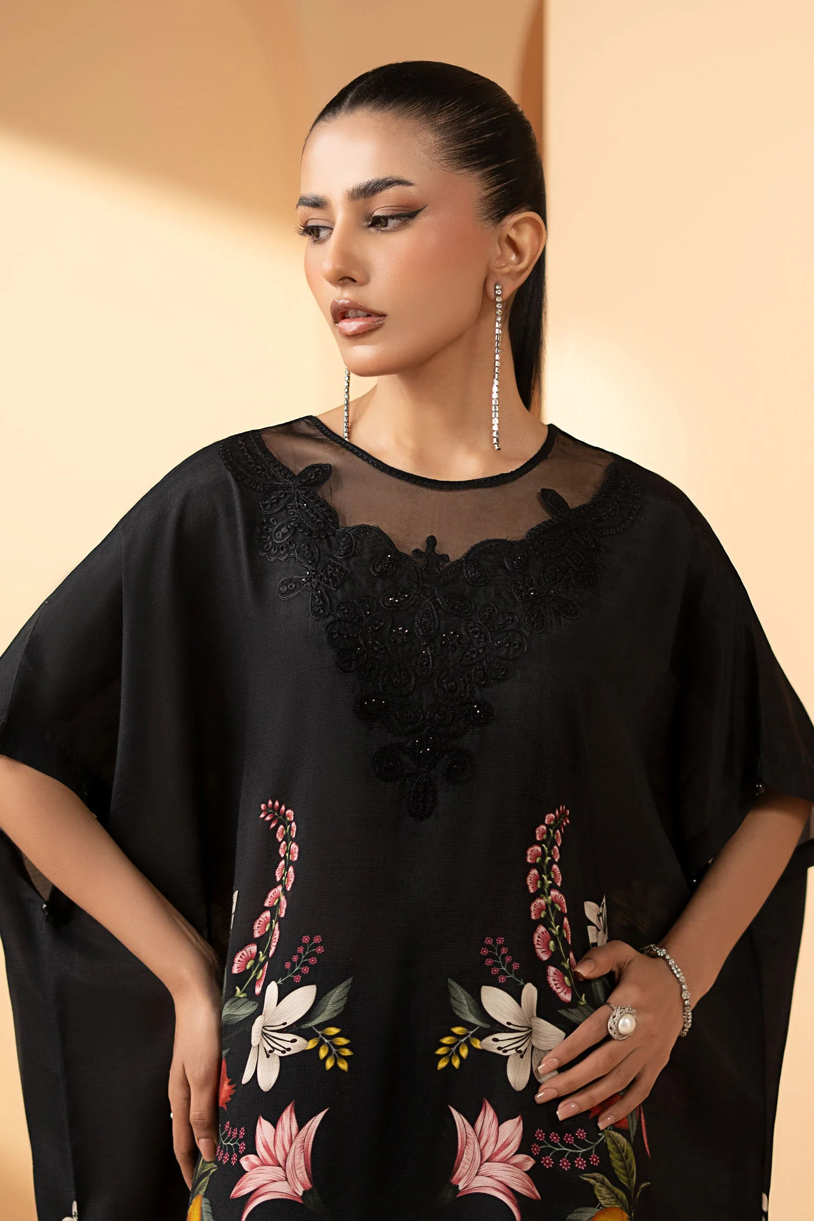 2 Piece Embroidered Raw Silk Suit - Image 2
