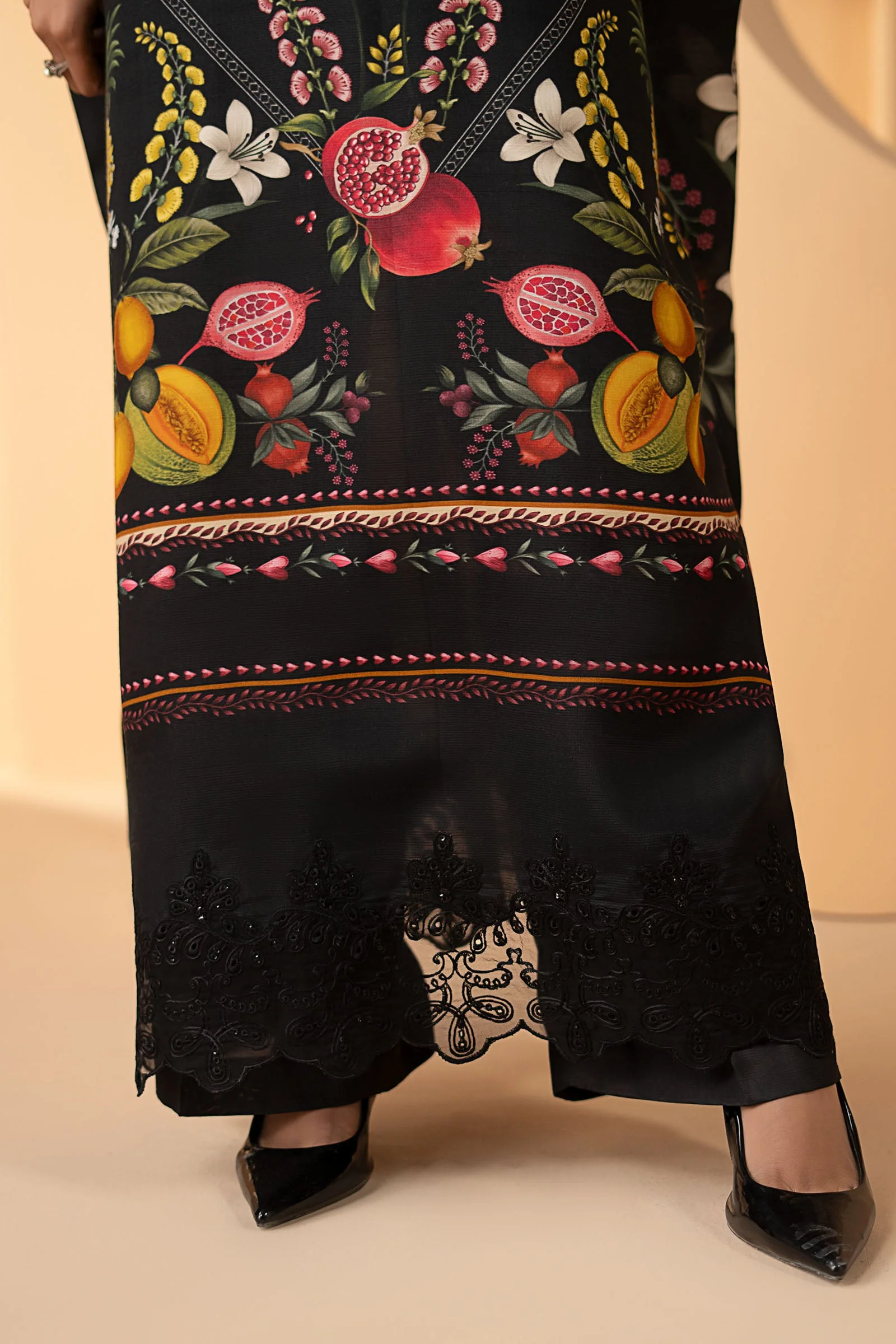 2 Piece Embroidered Raw Silk Suit - Image 4