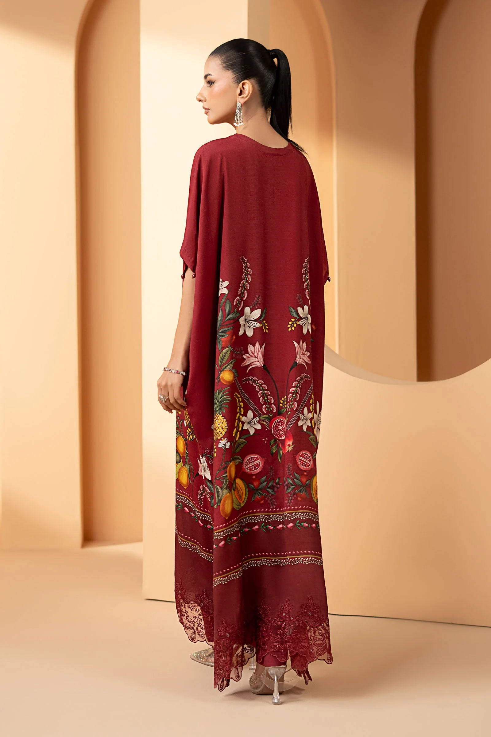 2 Piece Embroidered Raw Silk Suit - Image 6