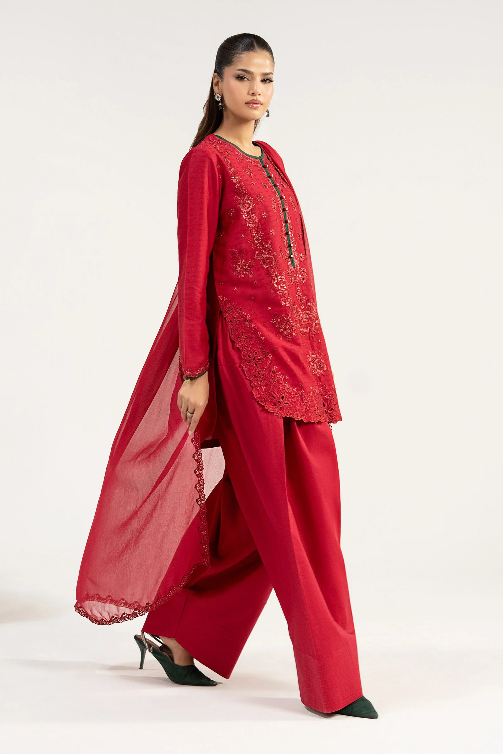 3 Piece Embroidered Dobby Lawn Suit - Image 5