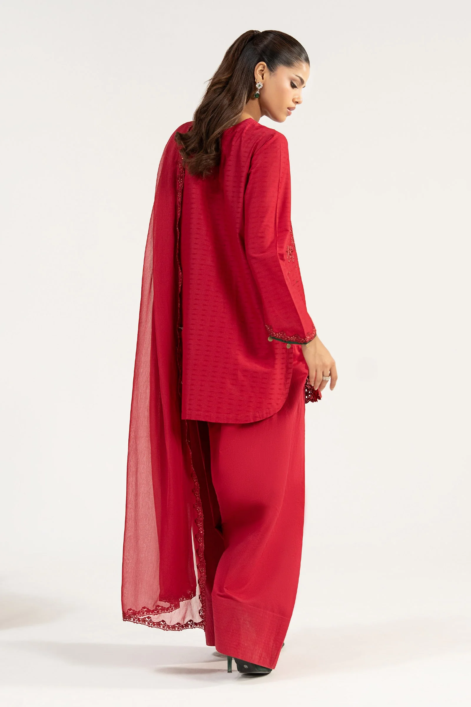 3 Piece Embroidered Dobby Lawn Suit - Image 9