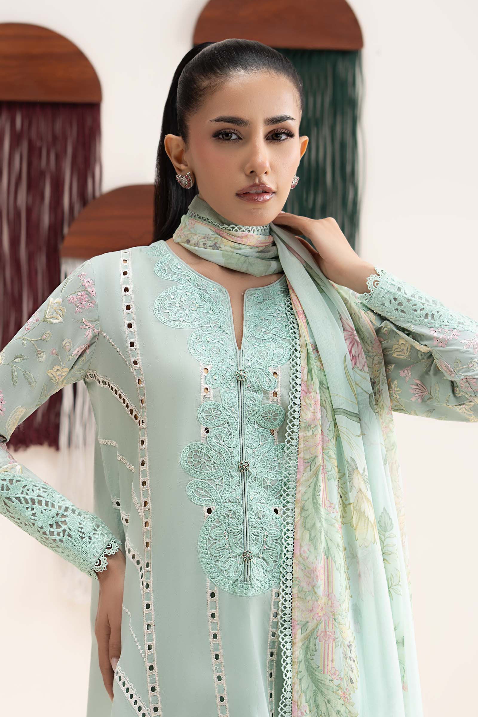 3 Piece Embroidered Dobby Jacquard Suit - Image 3