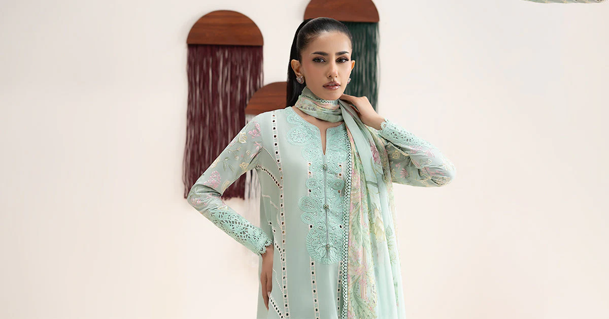 3 Piece Embroidered Dobby Jacquard Suit - Image 6