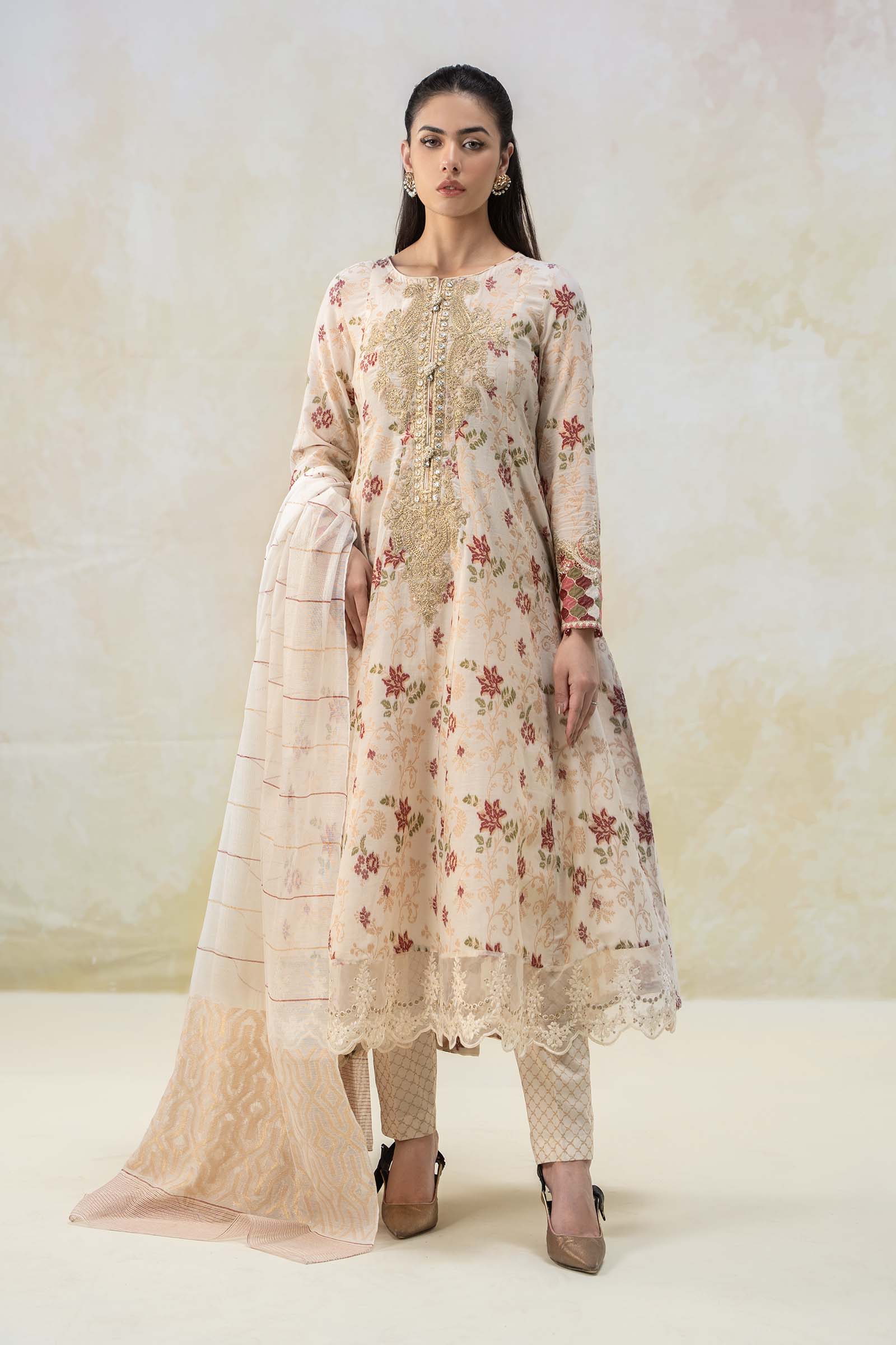 3 Piece Embroidered Suit