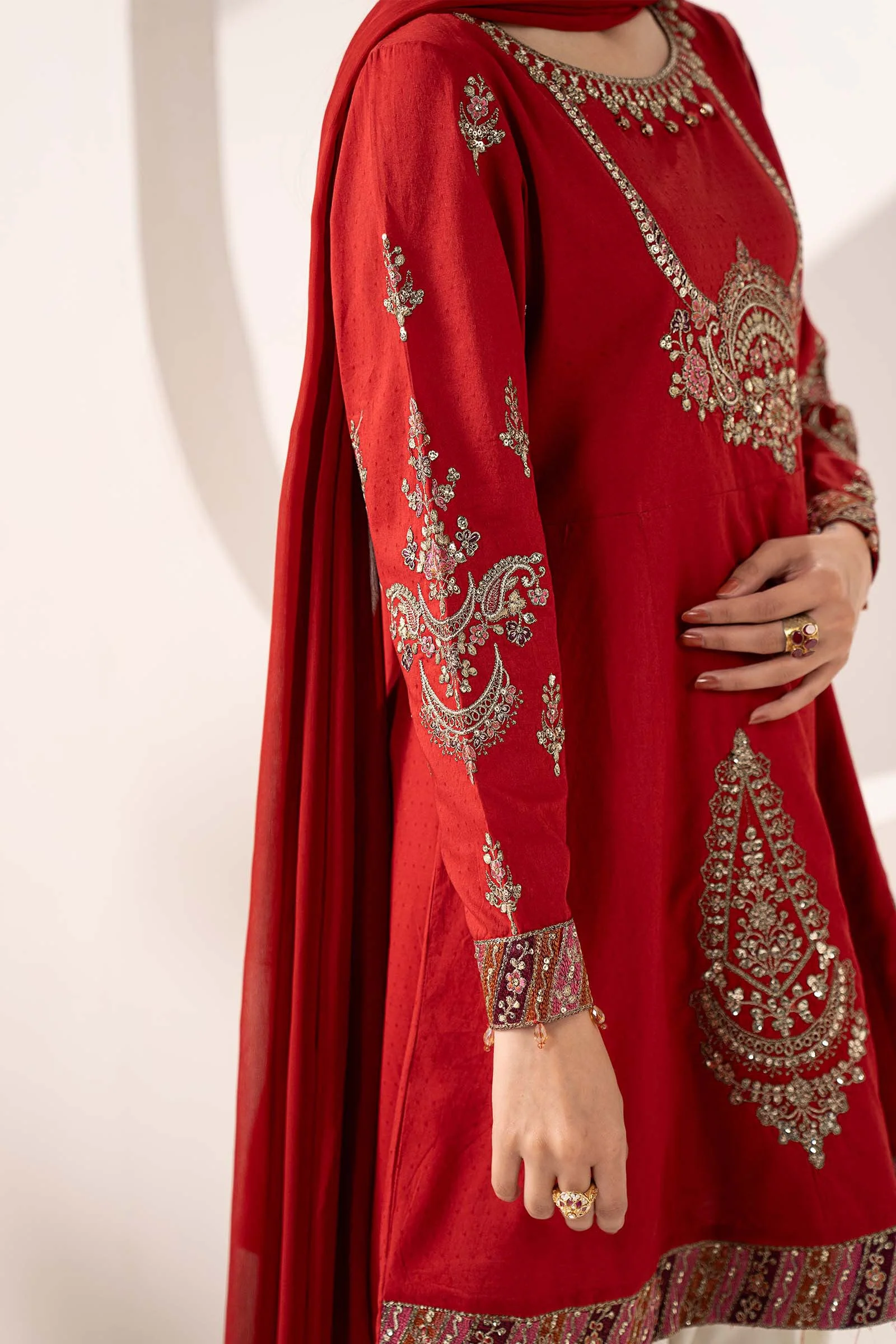3 Piece Embroidered Dobby Lawn Suit - Image 4