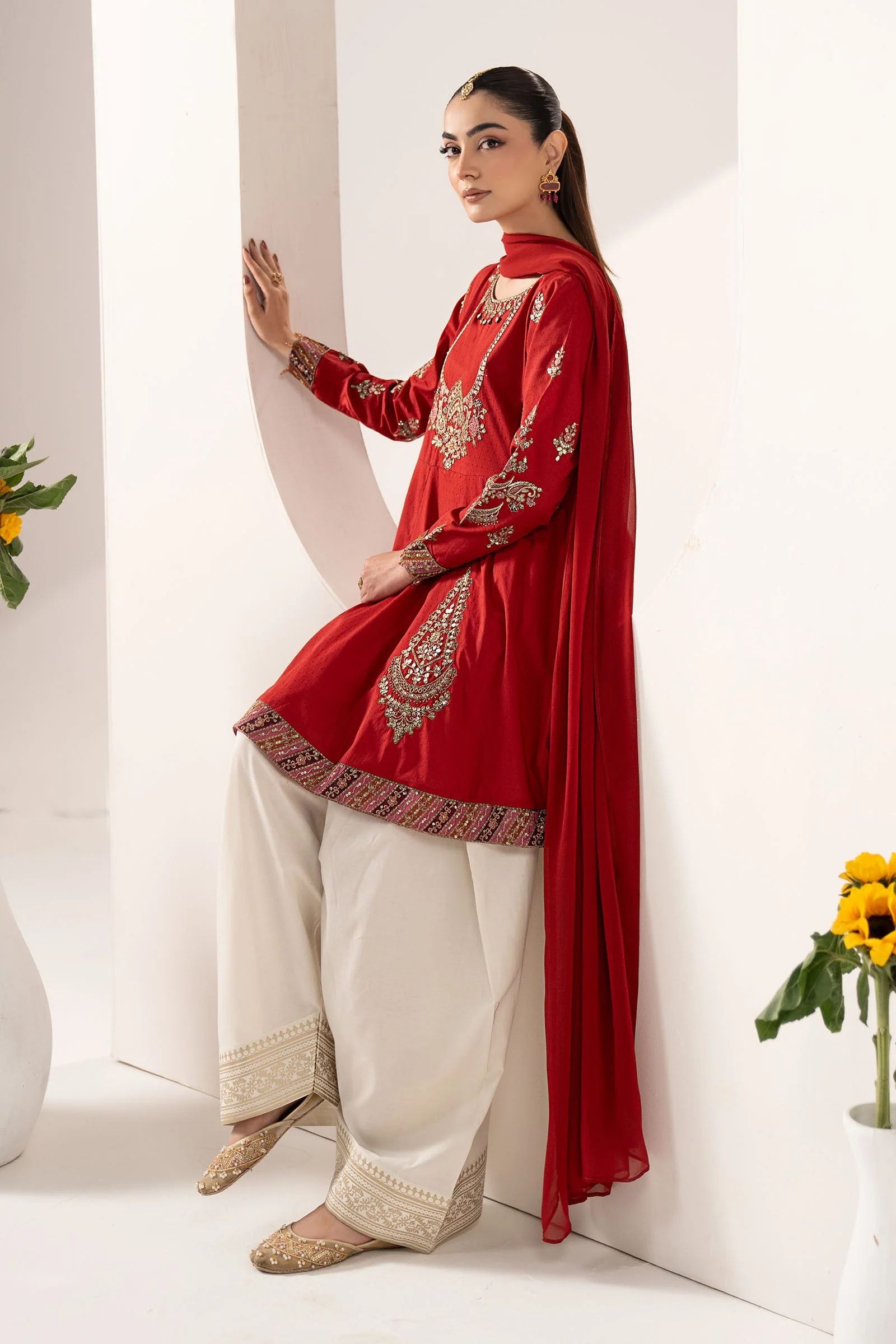 3 Piece Embroidered Dobby Lawn Suit - Image 6