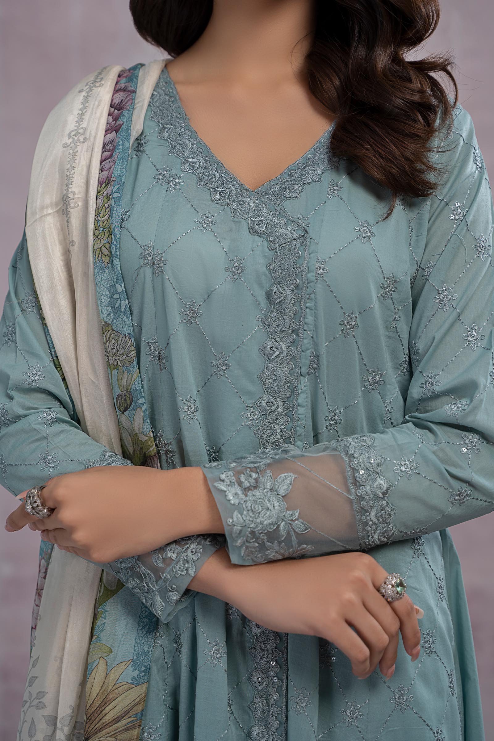 3 Piece Embroidered Suit - Image 2