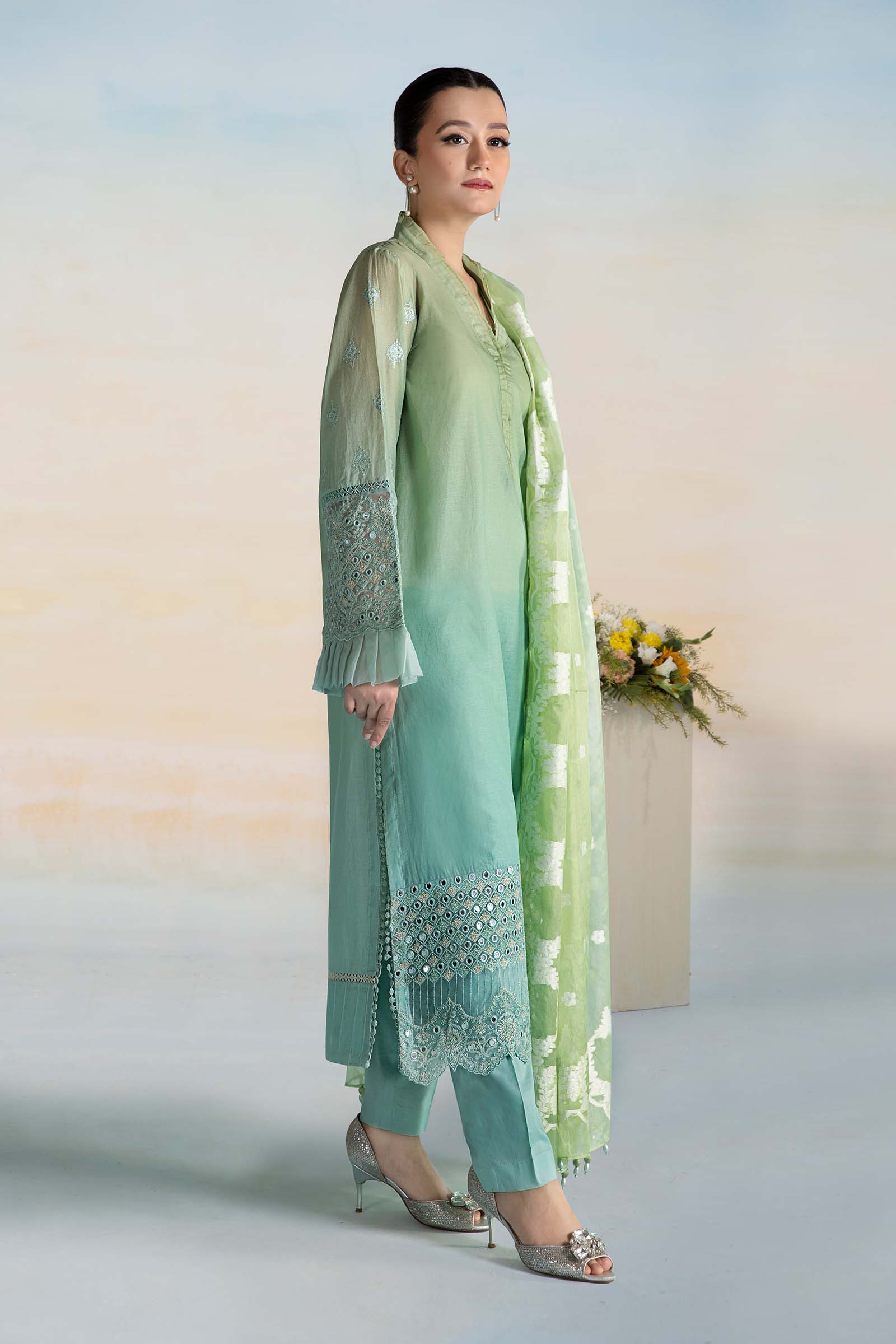 3 Piece Dyed Lawn Suit - Image 5