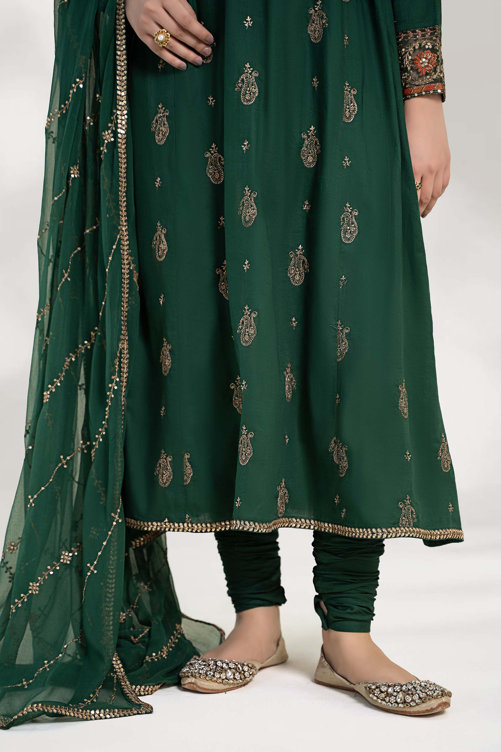3 Piece Embroidered Cotton Net Suit - Image 3