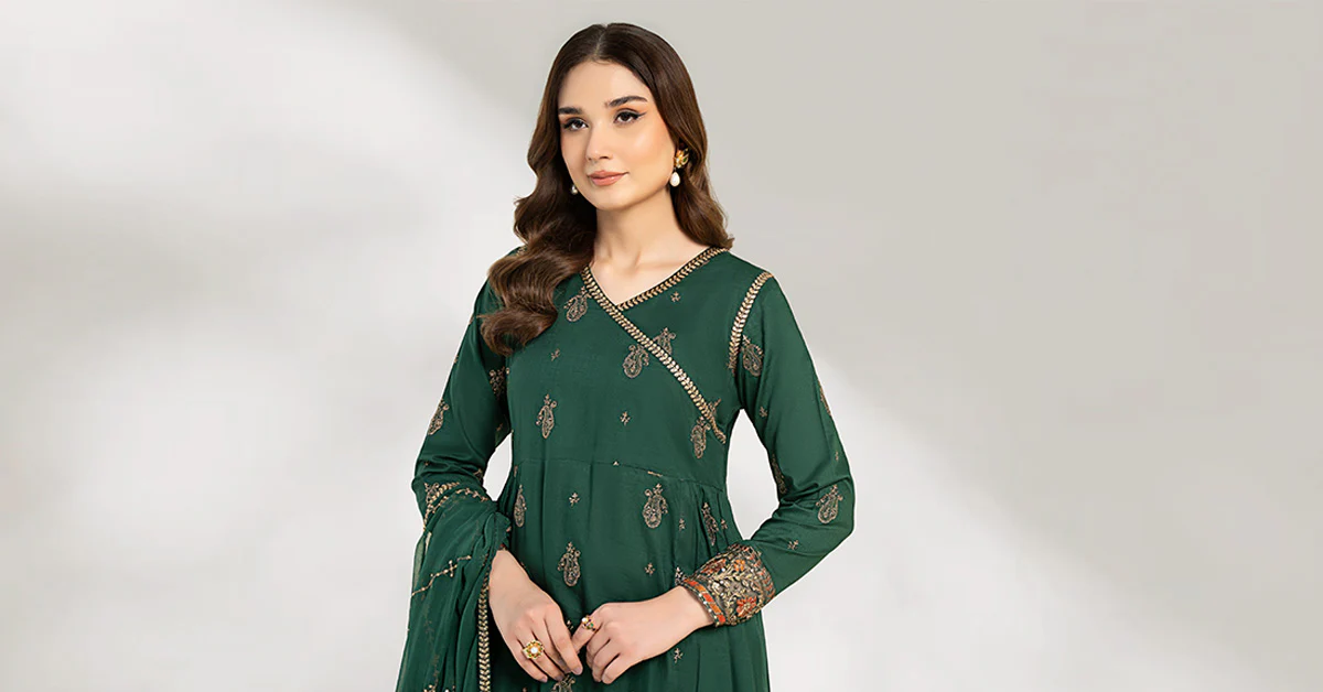 3 Piece Embroidered Cotton Net Suit - Image 7