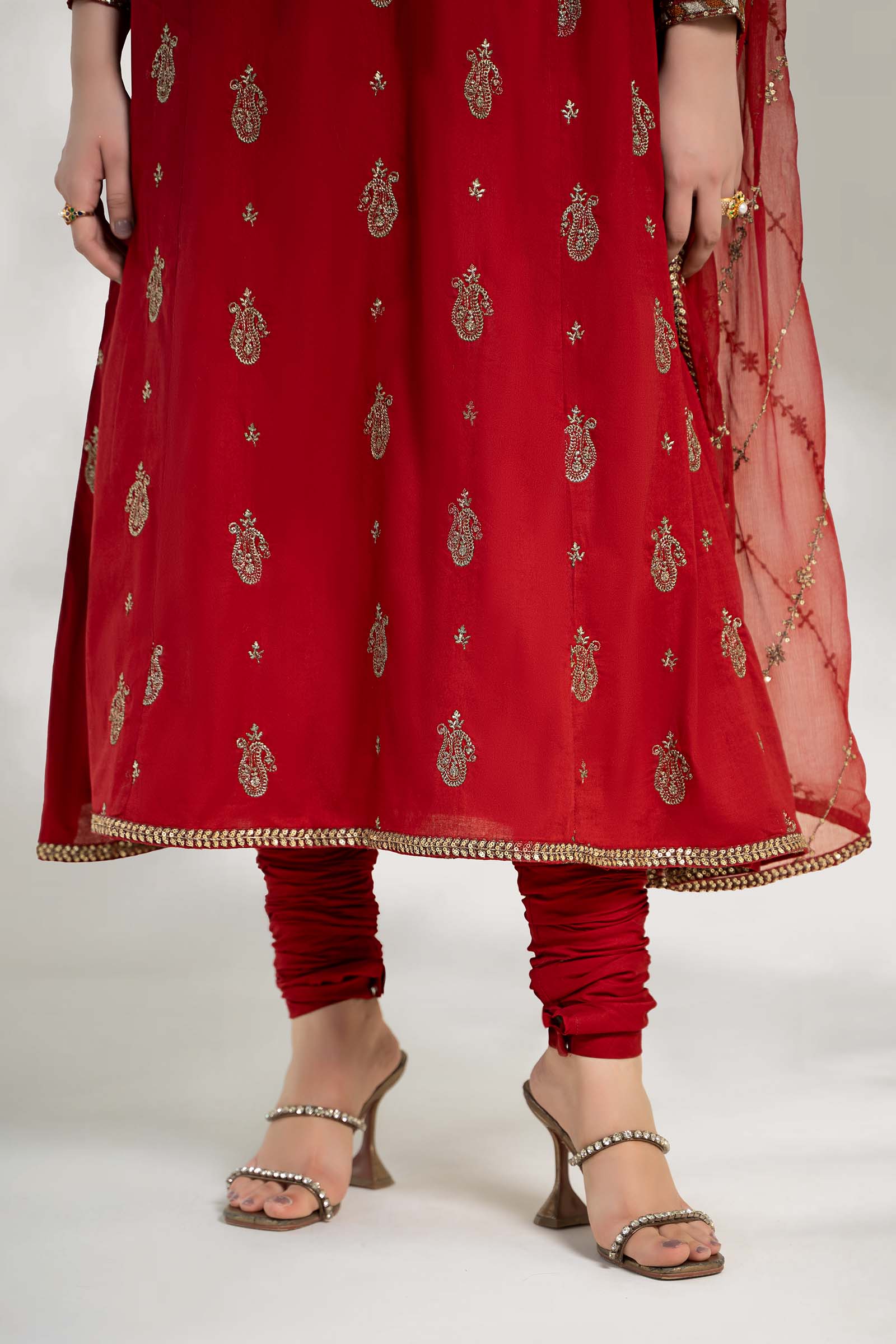 3 Piece Embroidered Cotton Net Suit - Image 3