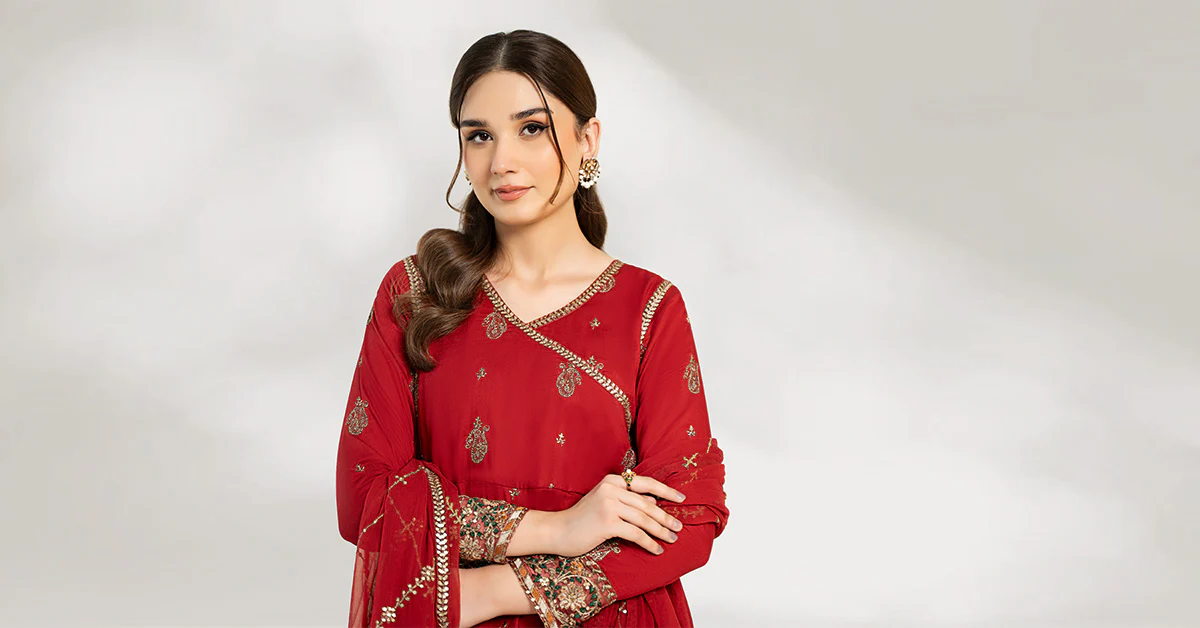 3 Piece Embroidered Cotton Net Suit - Image 6