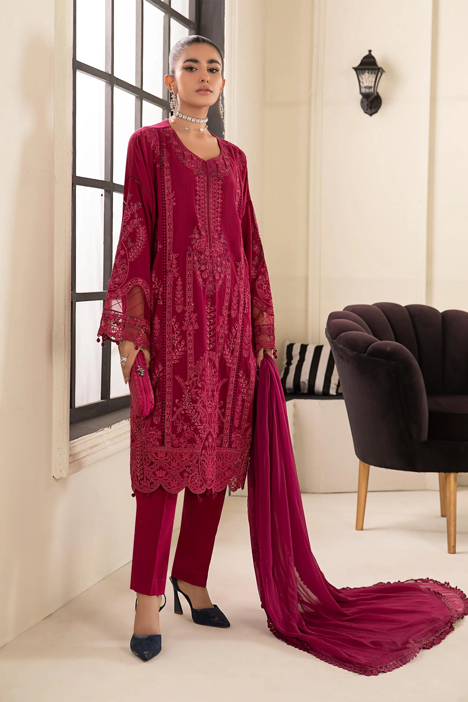 3 Piece Embroidered Lawn Suit