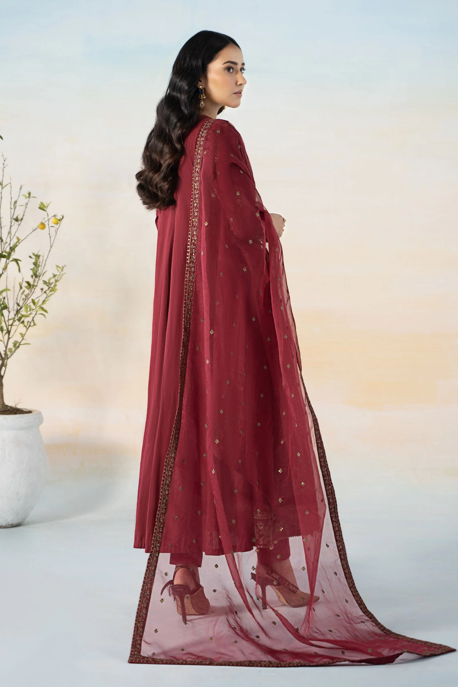 3 Piece Embroidered Dobby Suit - Image 5