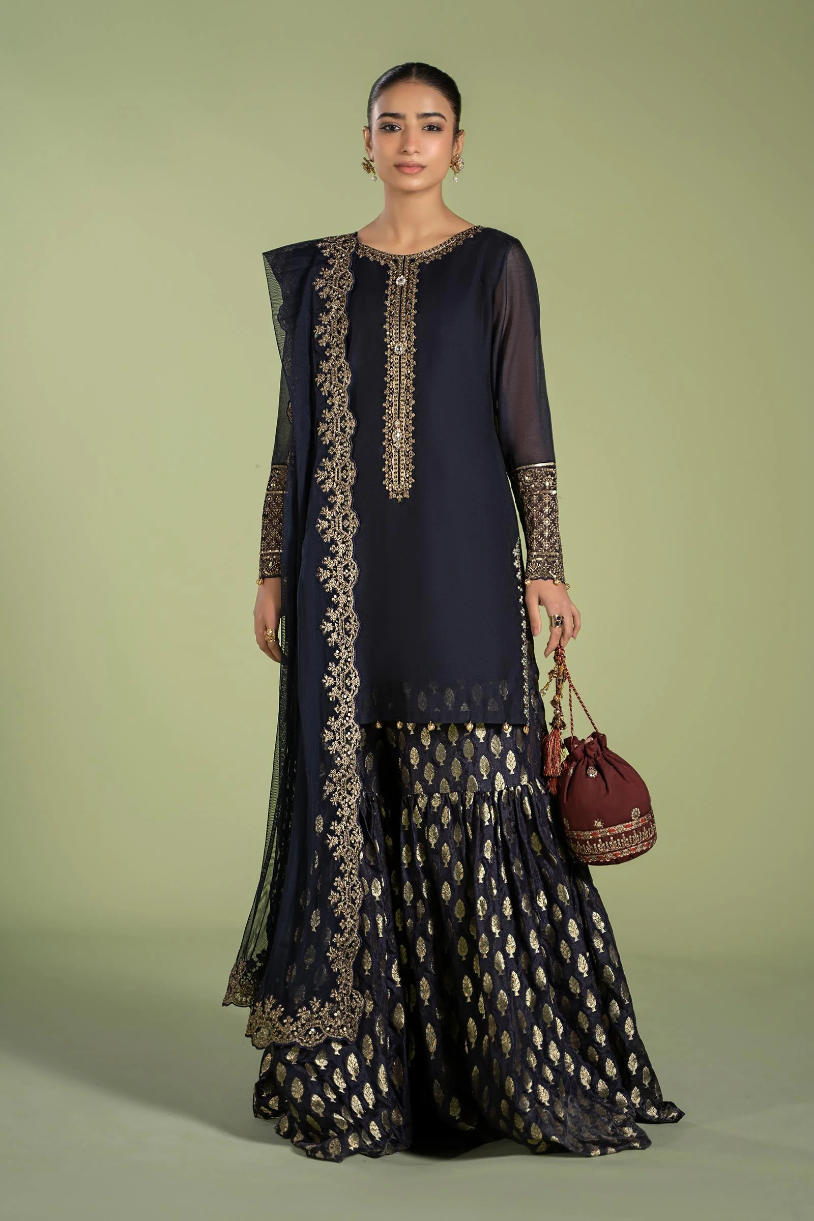 3 Piece Dyed Paper Cotton Suit - Image 3