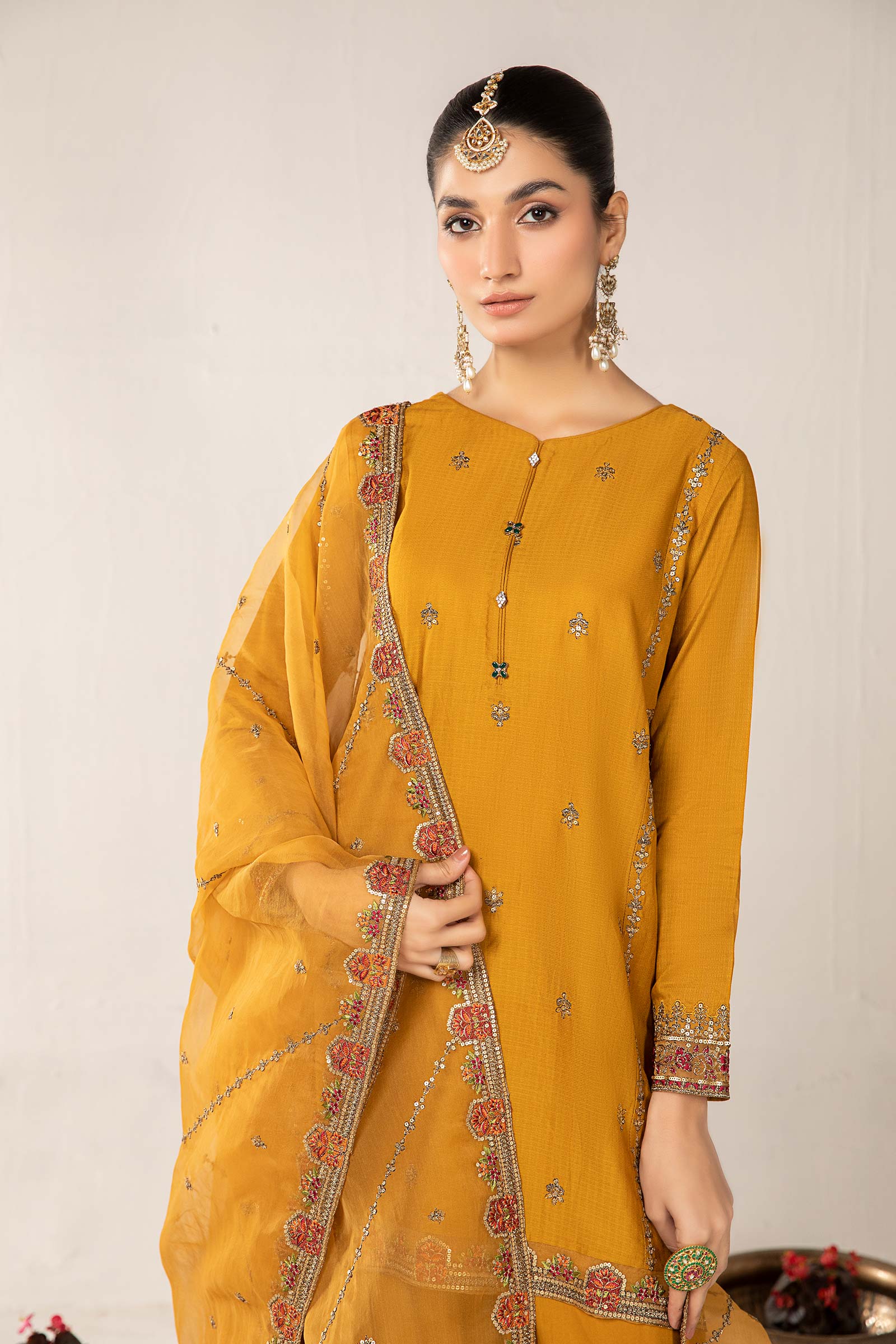 3 Piece Embroidered Dobby Suit - Image 4