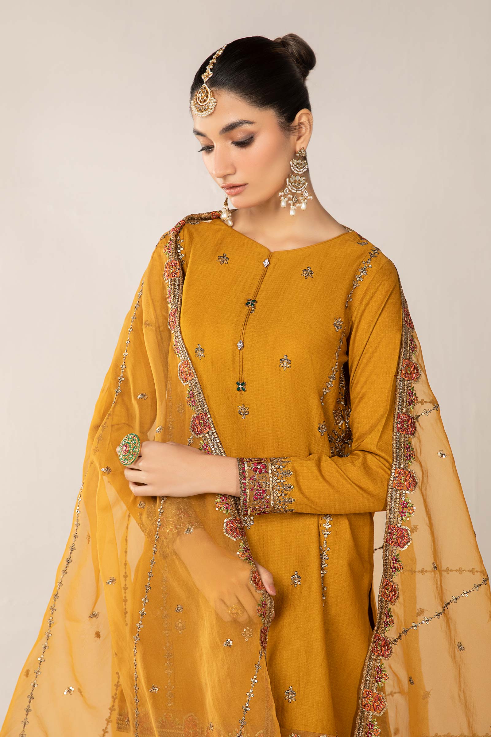 3 Piece Embroidered Dobby Suit - Image 5
