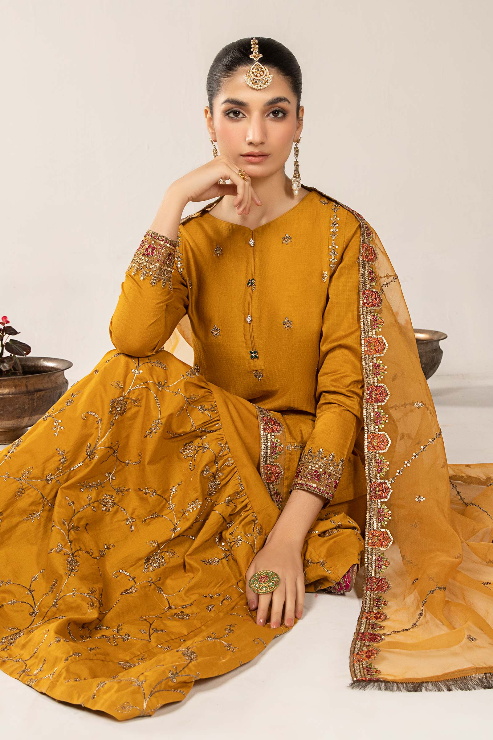 3 Piece Embroidered Dobby Suit - Image 8