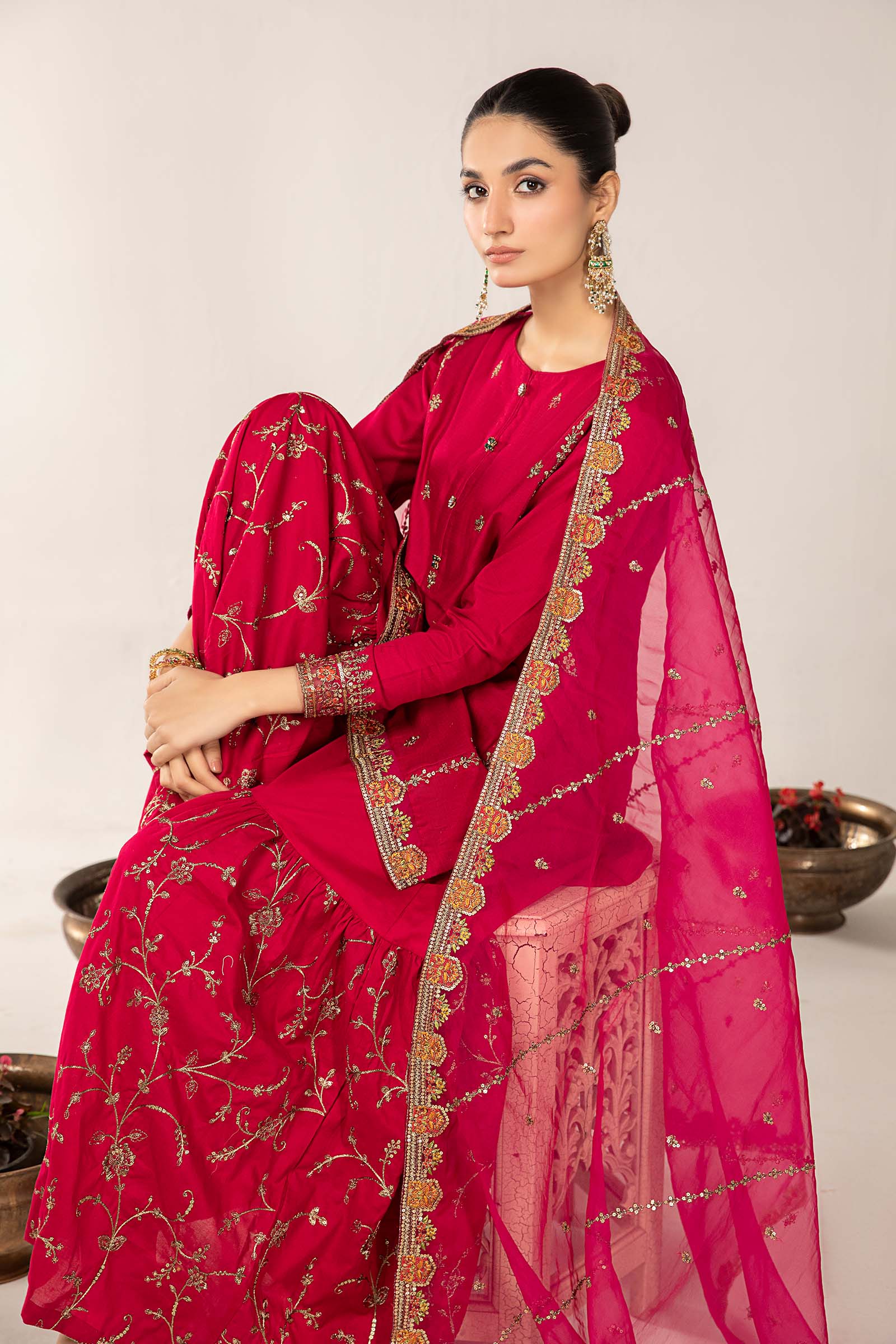 3 Piece Embroidered Dobby Lawn Suit - Image 2