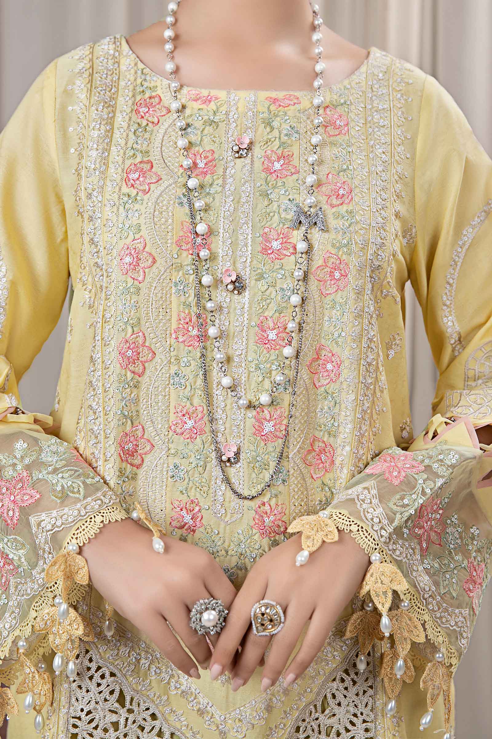 3 Piece Embroidered Self Jacquard Suit - Image 5