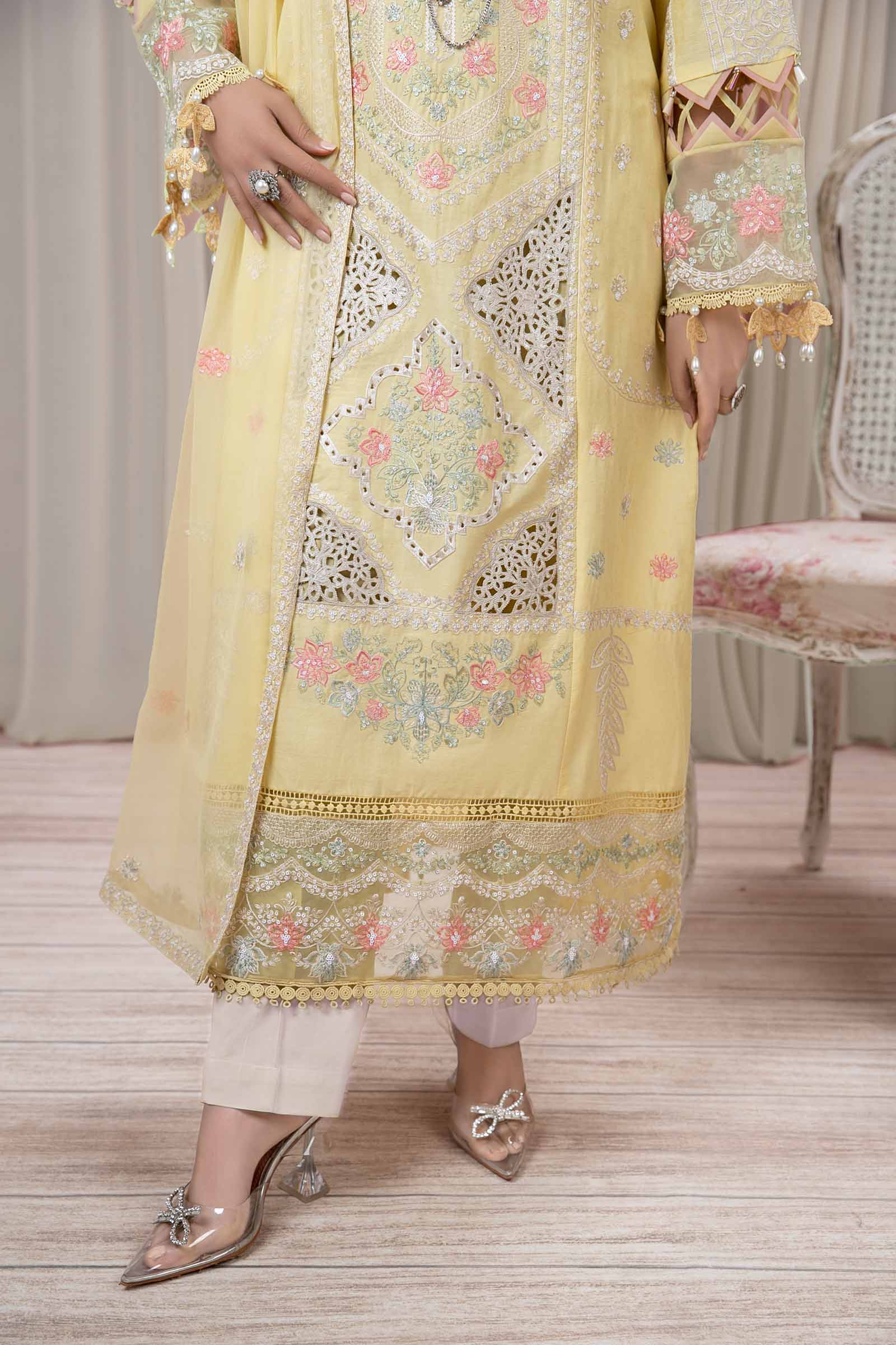 3 Piece Embroidered Self Jacquard Suit - Image 6