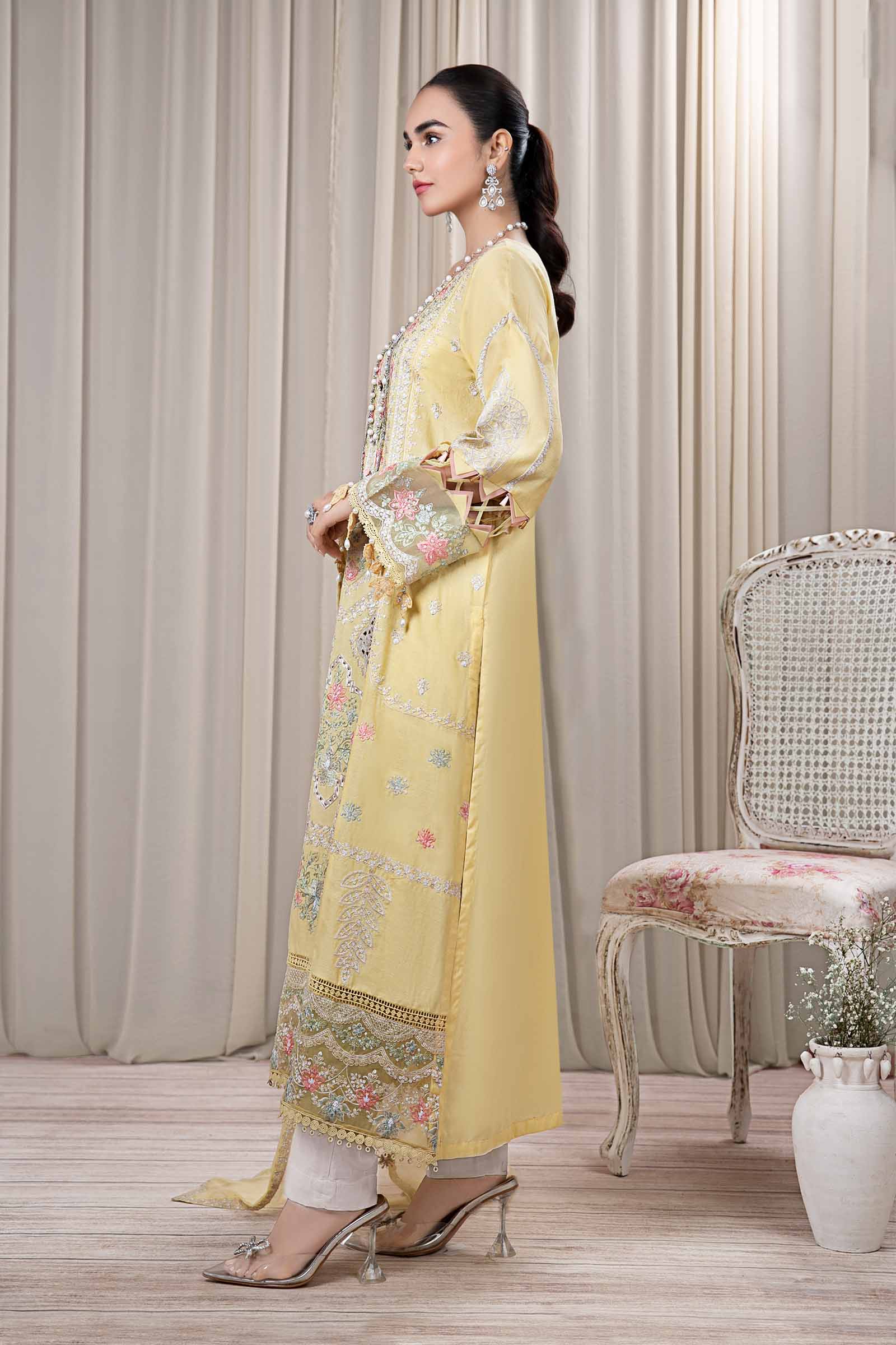 3 Piece Embroidered Self Jacquard Suit - Image 7