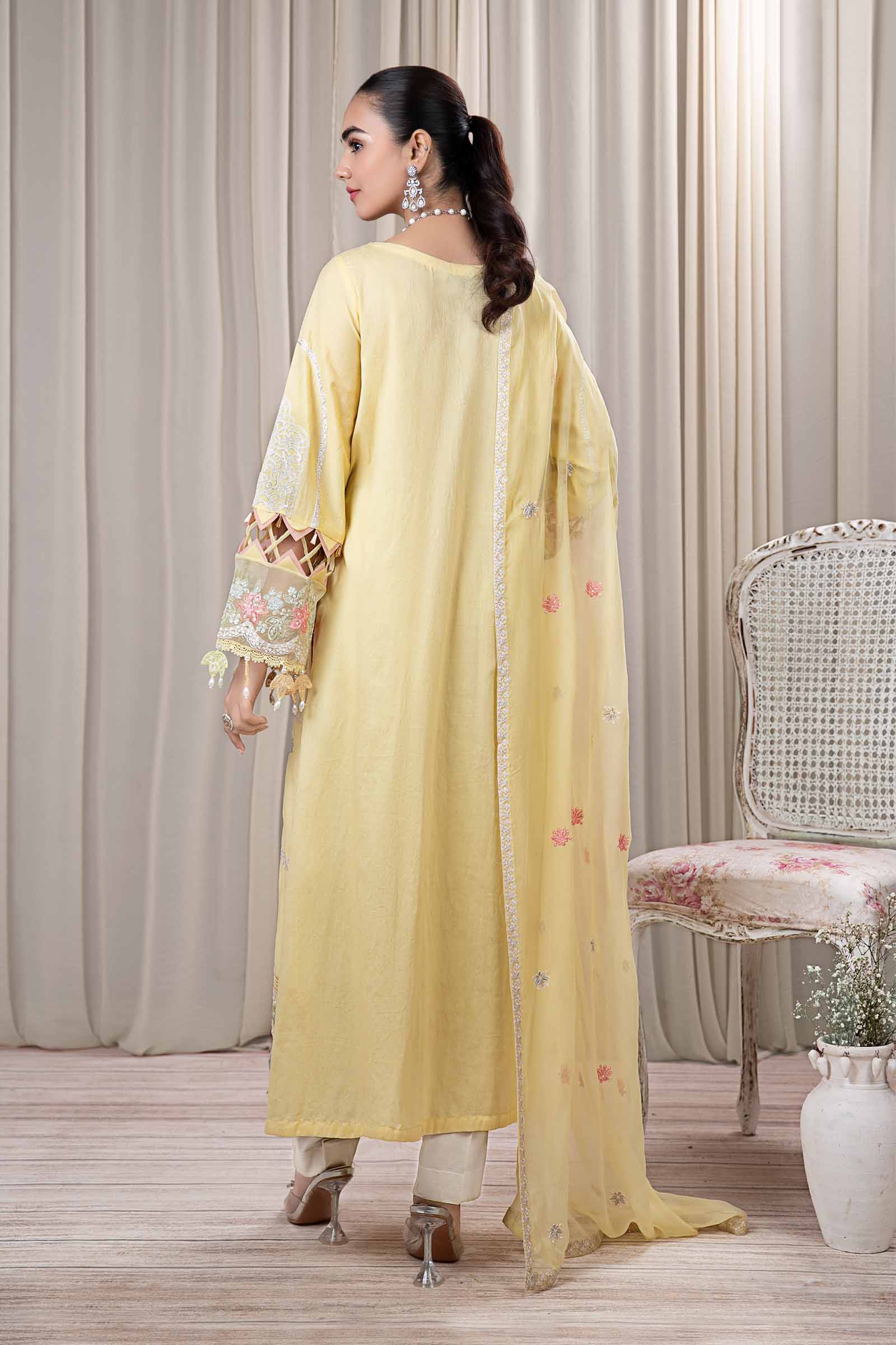3 Piece Embroidered Self Jacquard Suit - Image 8