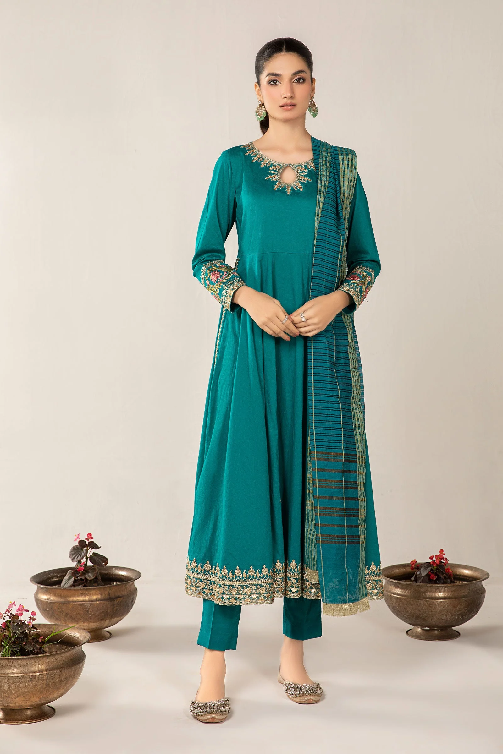 3 Piece Dyed Lawn Suit