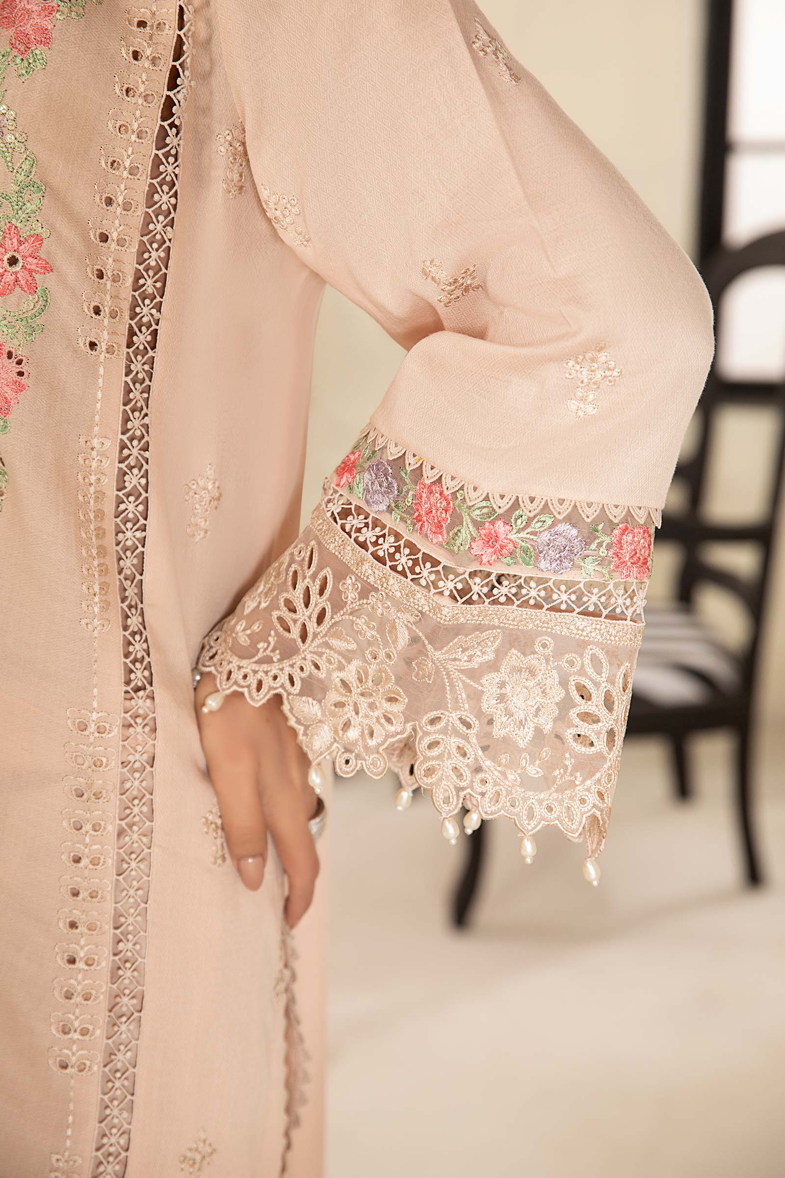 3 Piece Embroidered Dobby Suit - Image 3