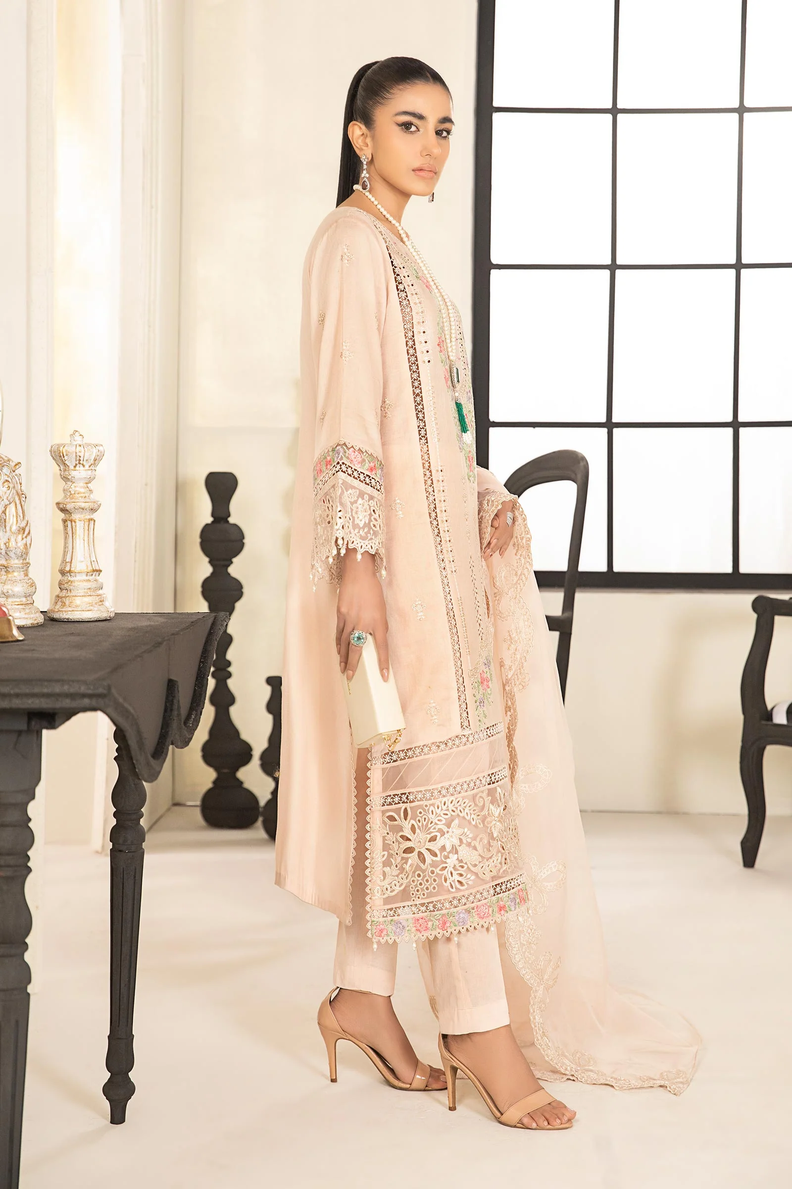 3 Piece Embroidered Dobby Suit - Image 6